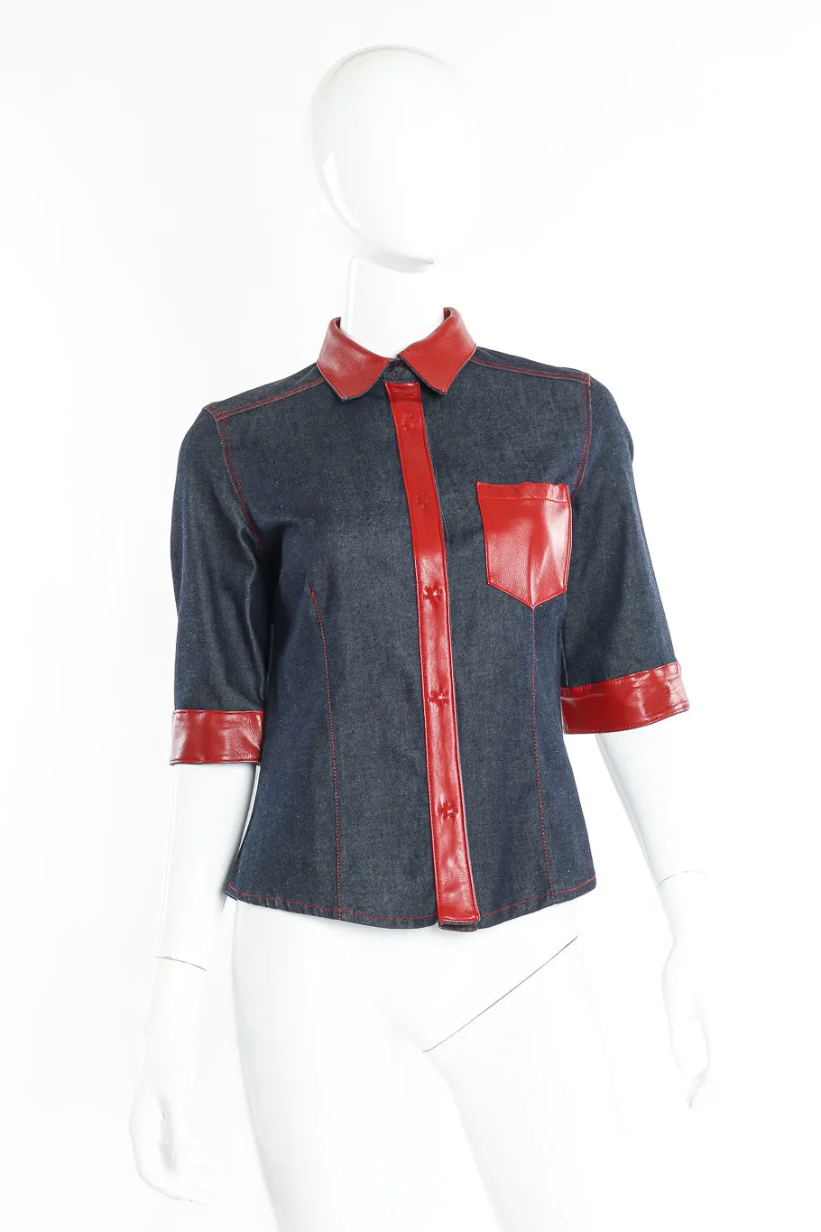 Leather Trim Denim Jacket and Dress Set