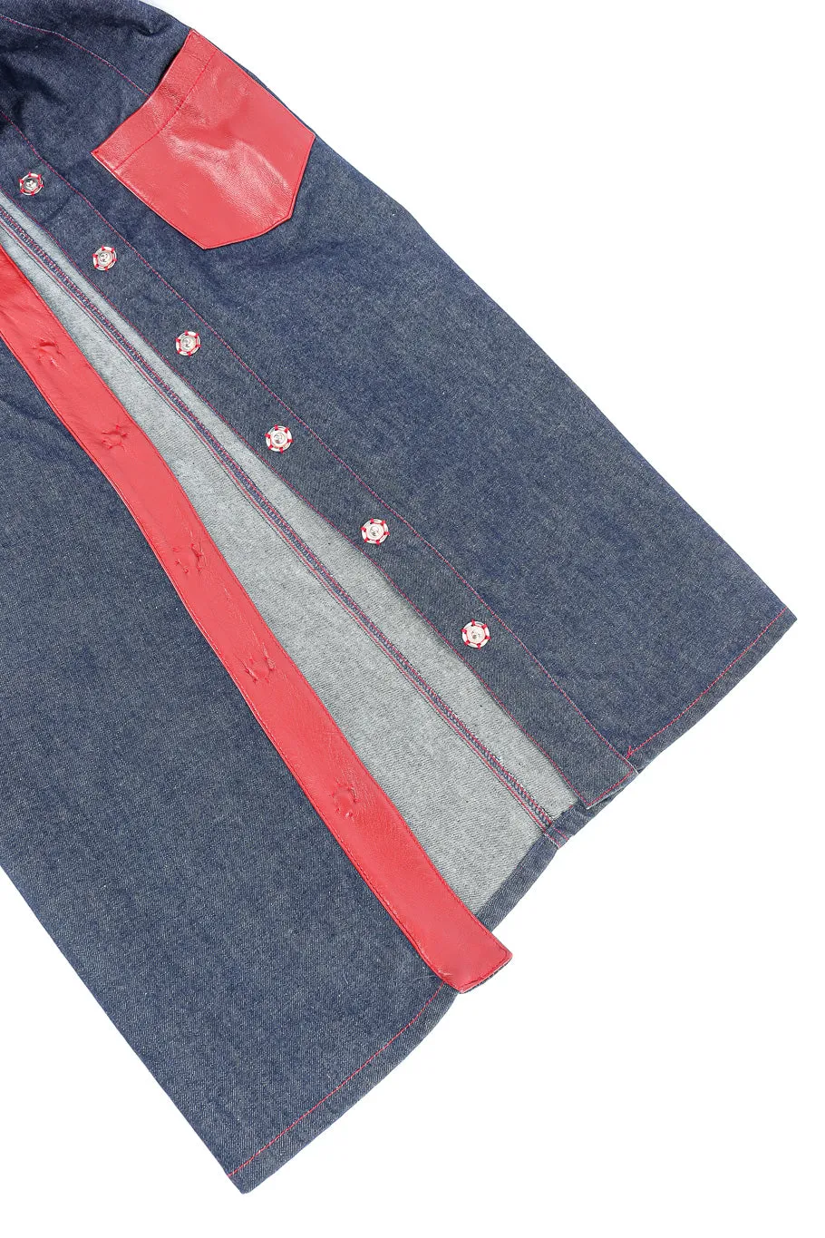 Leather Trim Denim Jacket and Dress Set