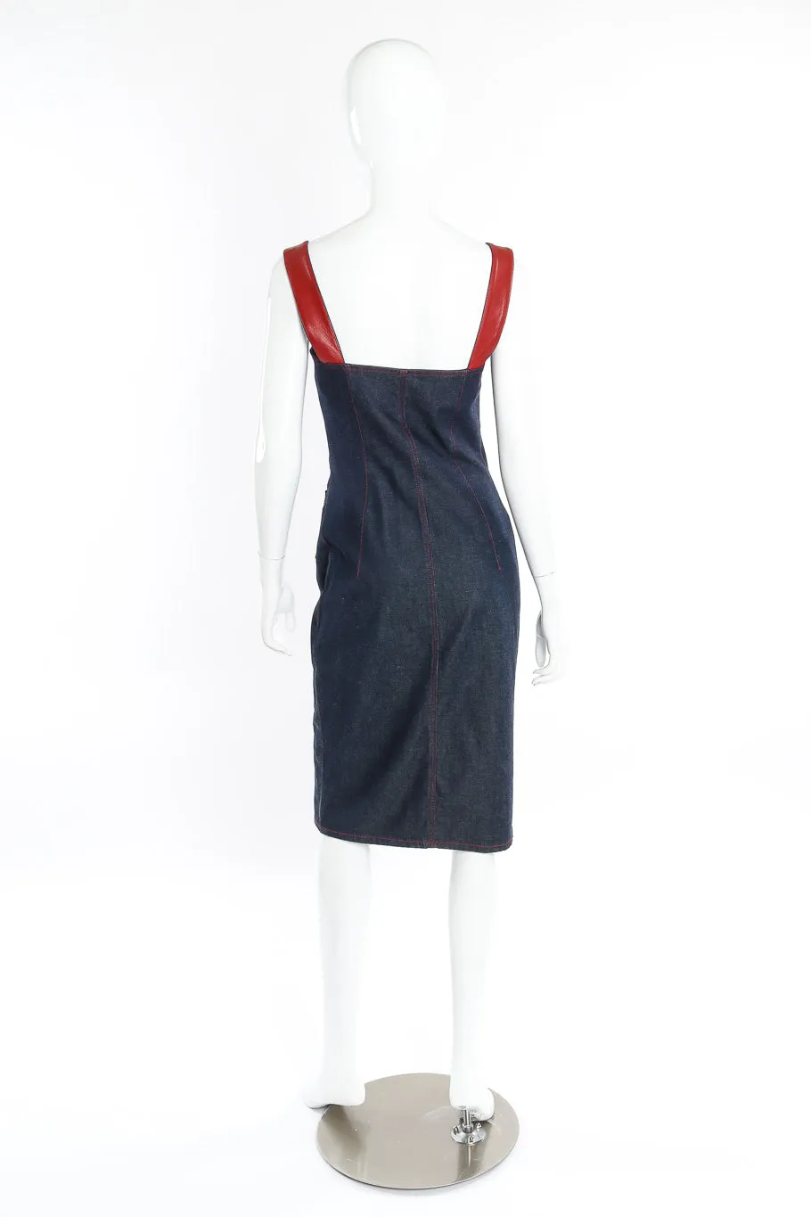 Leather Trim Denim Jacket and Dress Set