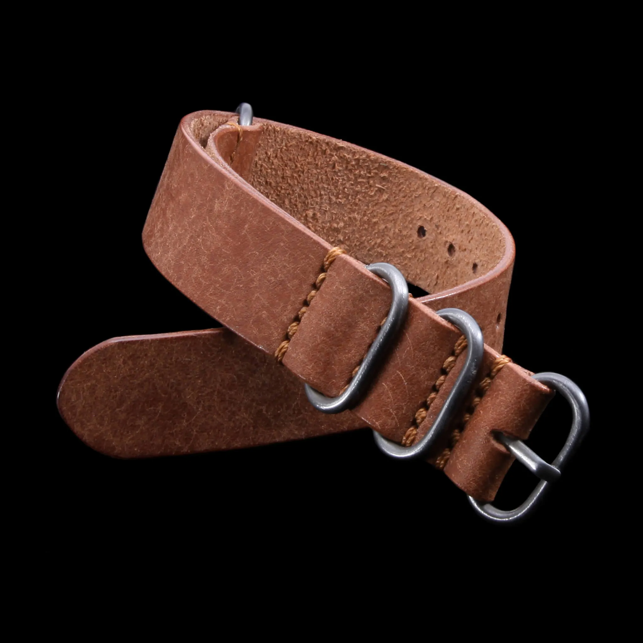 Leather Watch Strap, 4-Ring Rustic Russet