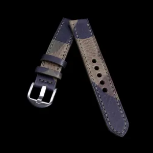 Leather Watch Strap, Camo Grigio | Full Stitch