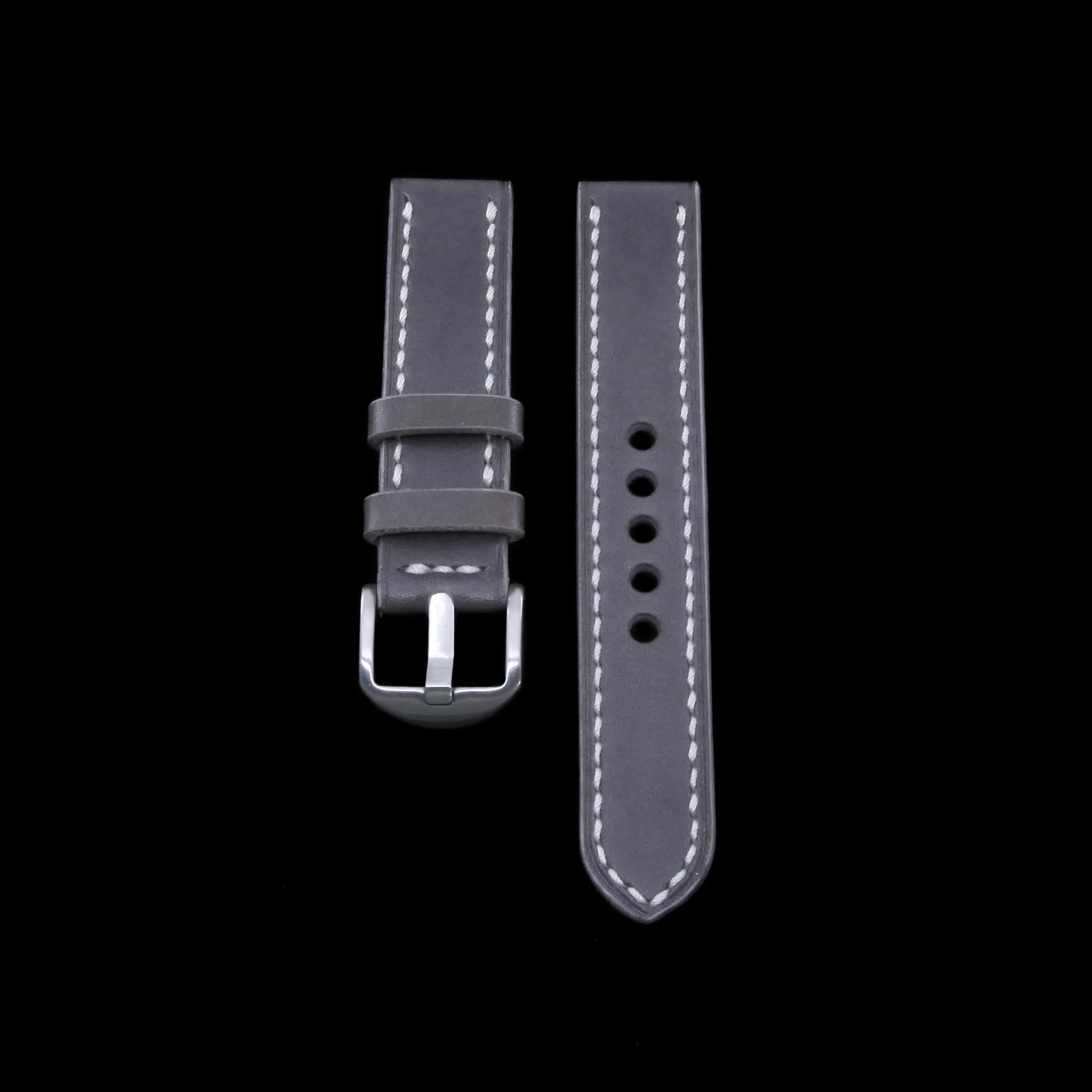 Leather Watch Strap, Koala Antracite | Full Stitch