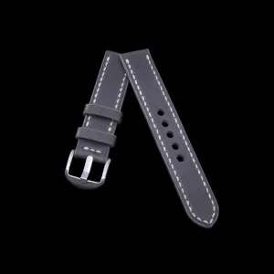 Leather Watch Strap, Koala Antracite | Full Stitch