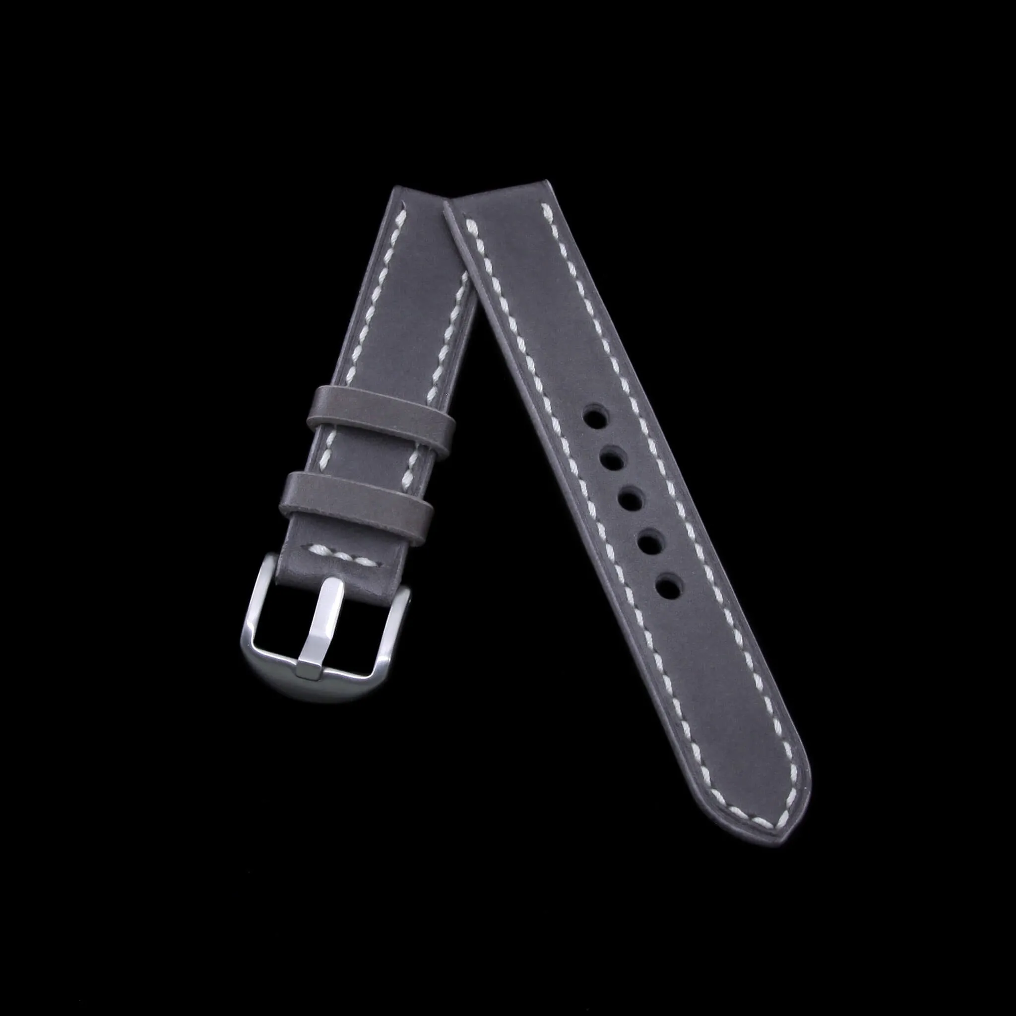 Leather Watch Strap, Koala Antracite | Full Stitch