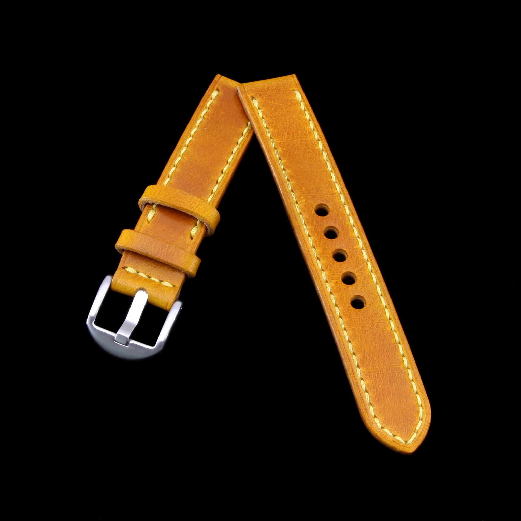 Leather Watch Strap, Military 104  | Full Stitch