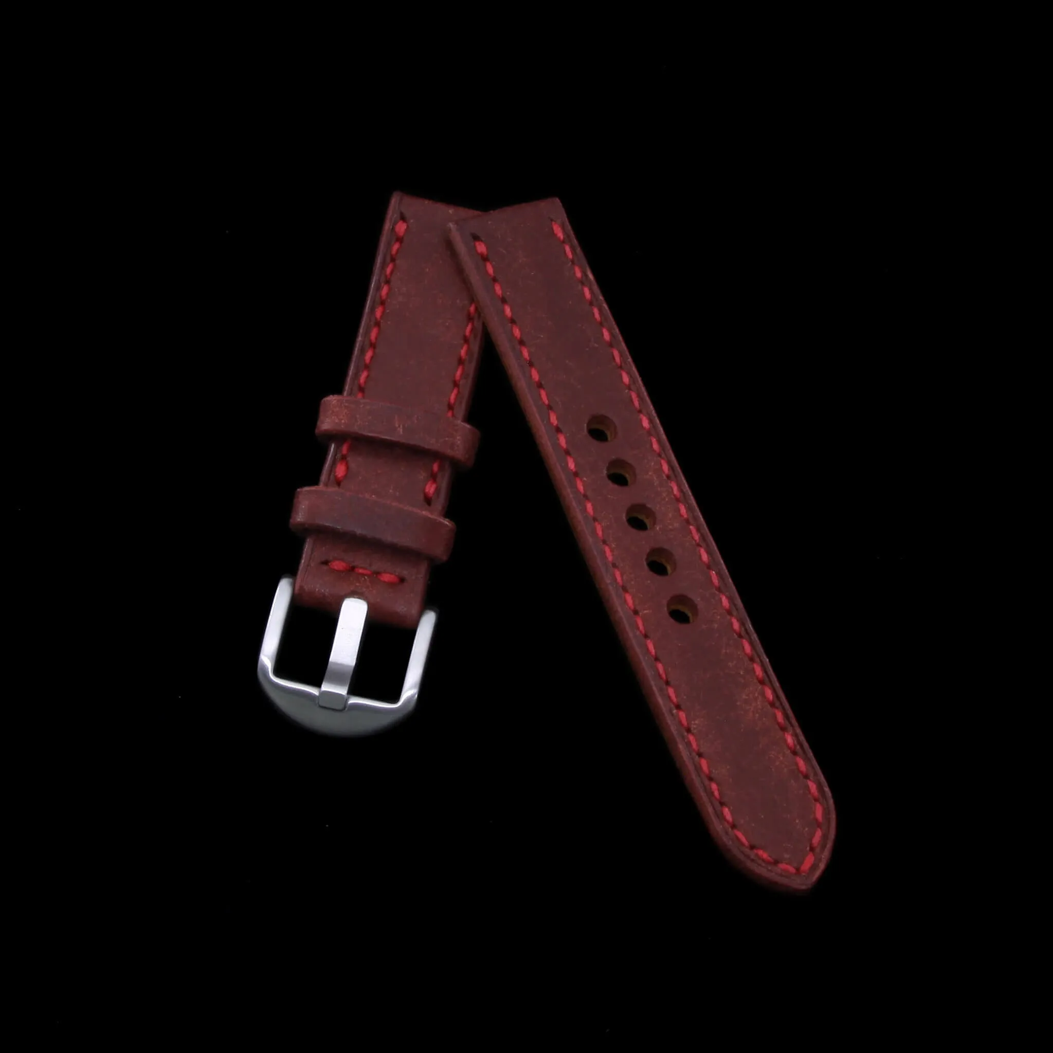 Leather Watch Strap, Pueblo Cocinella | Full Stitch