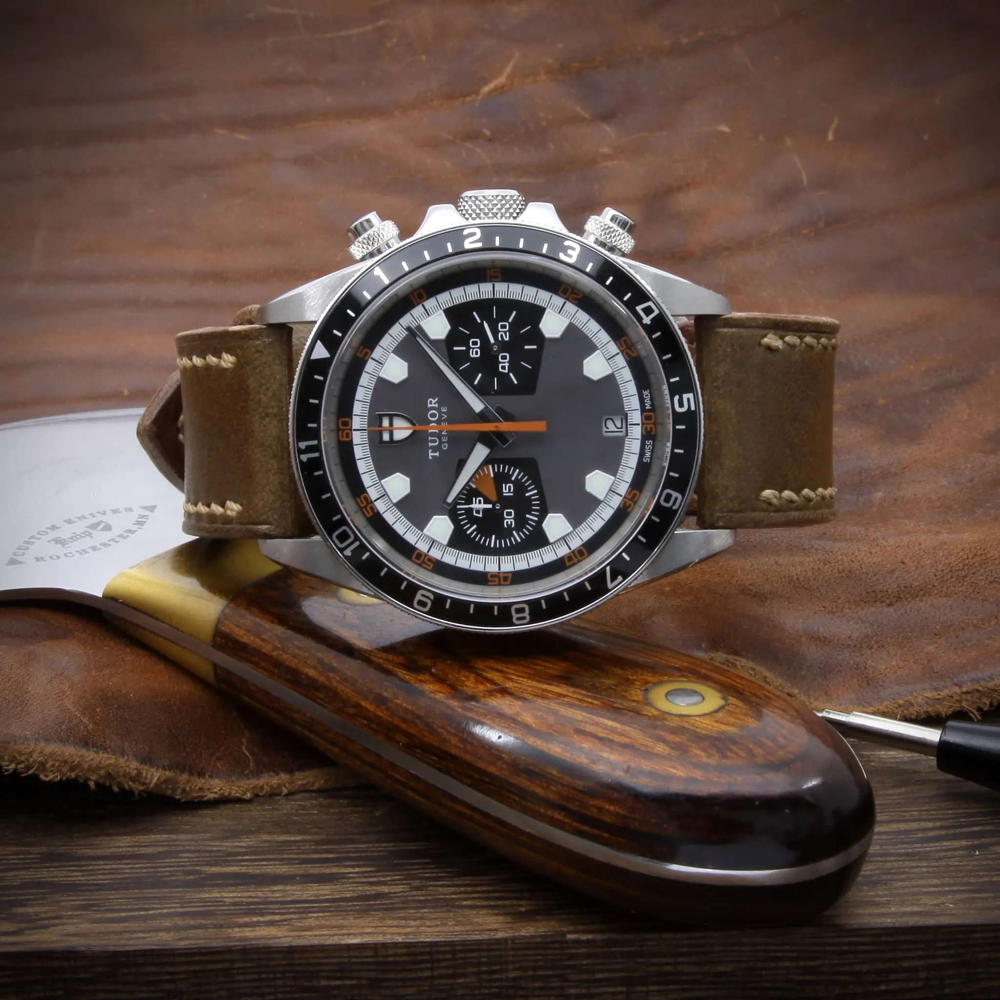 Leather Watch Strap, Sequoia 104 | Full Stitch