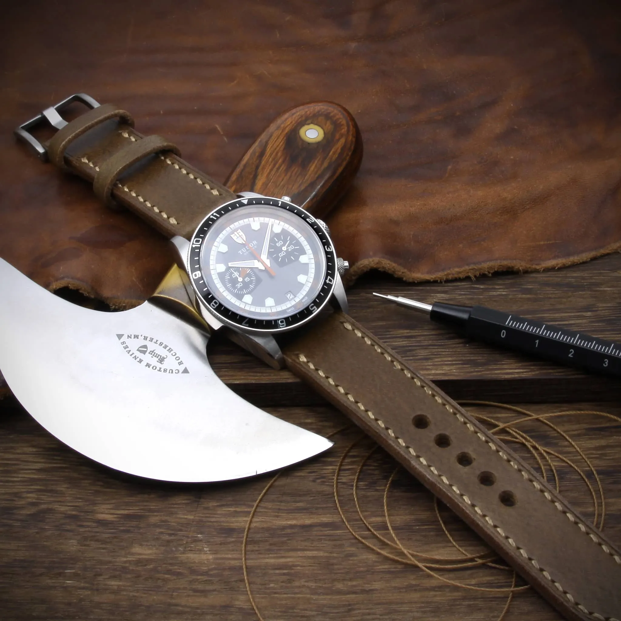 Leather Watch Strap, Sequoia 104 | Full Stitch