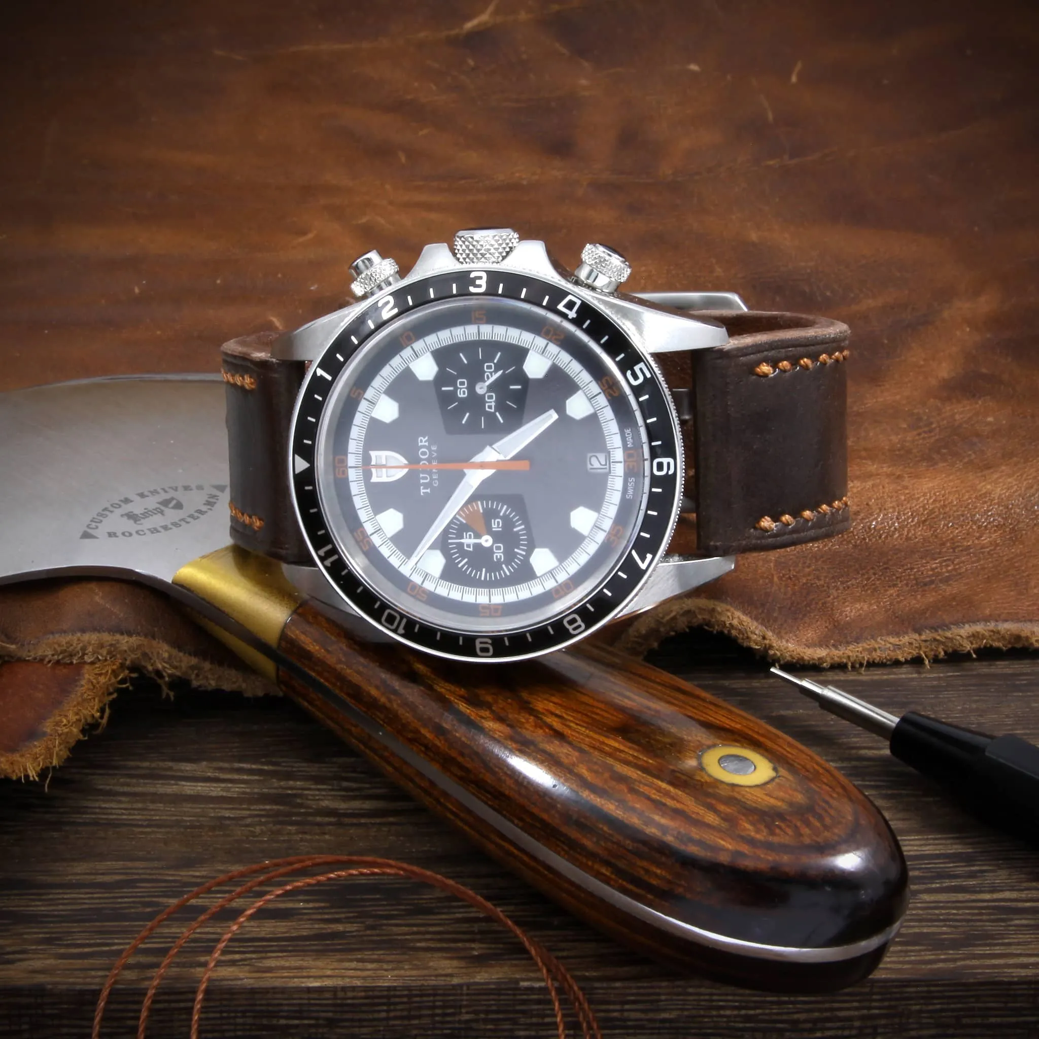 Leather Watch Strap, Sequoia 106 | Full Stitch