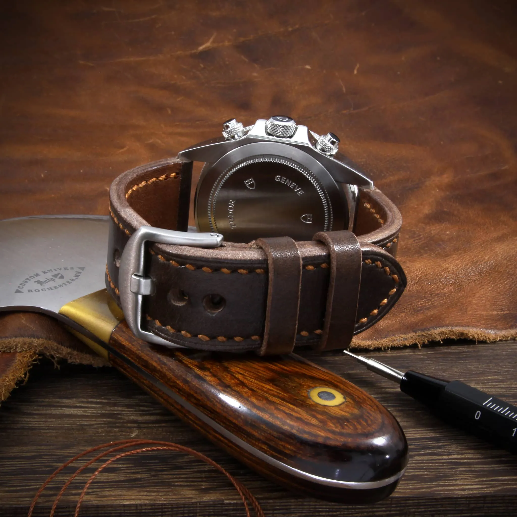 Leather Watch Strap, Sequoia 106 | Full Stitch