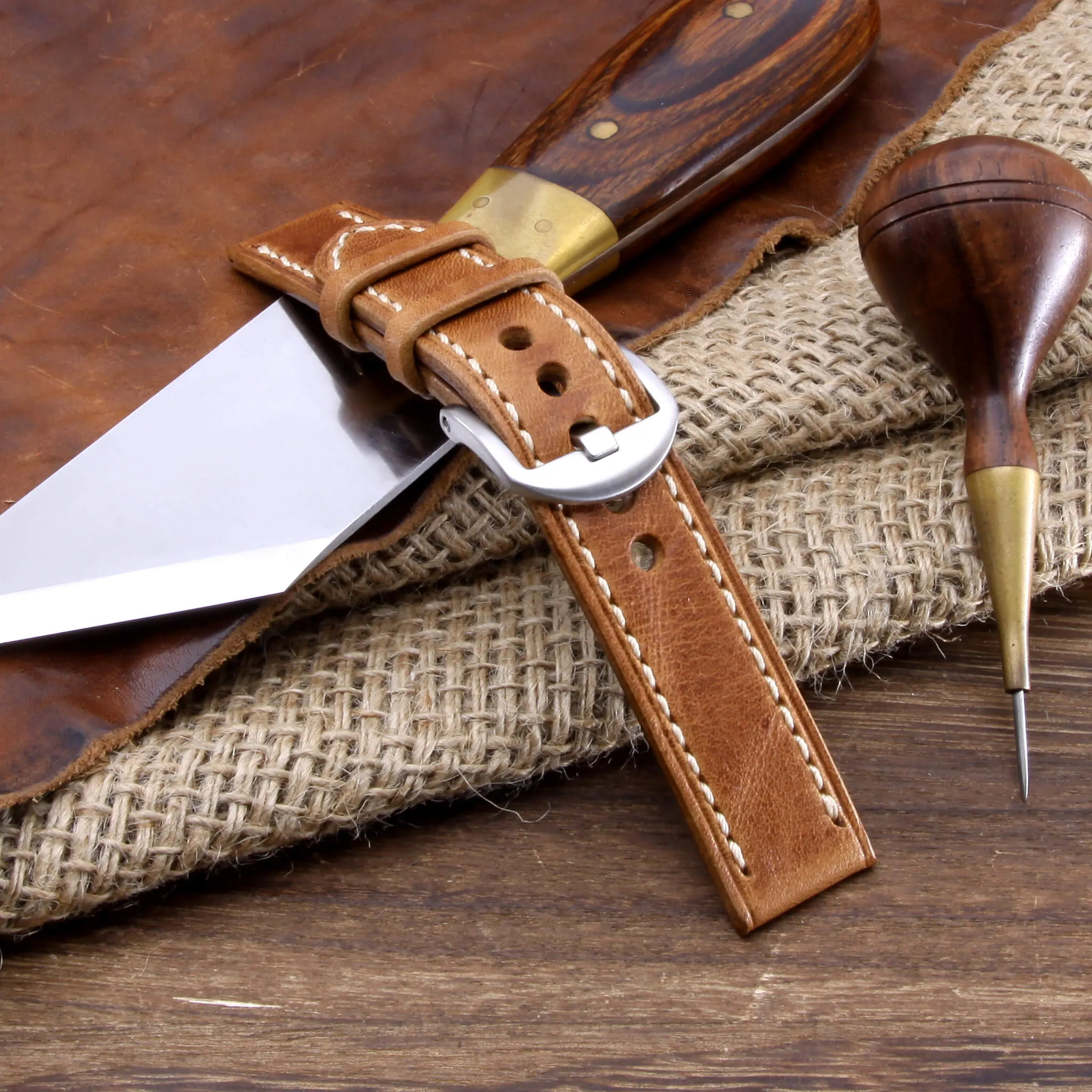 Leather Watch Strap, Vintage 401  | Full Stitch