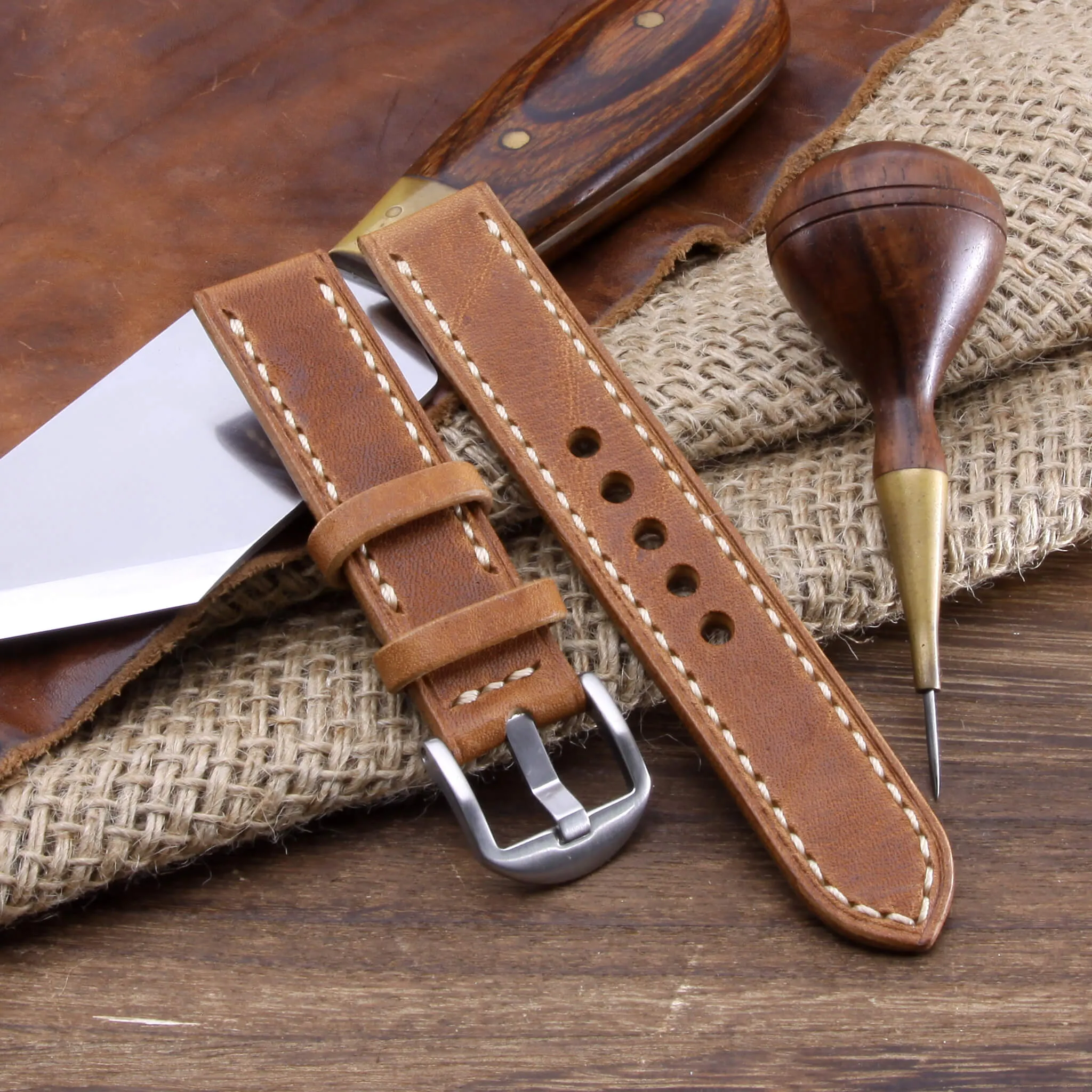 Leather Watch Strap, Vintage 401  | Full Stitch