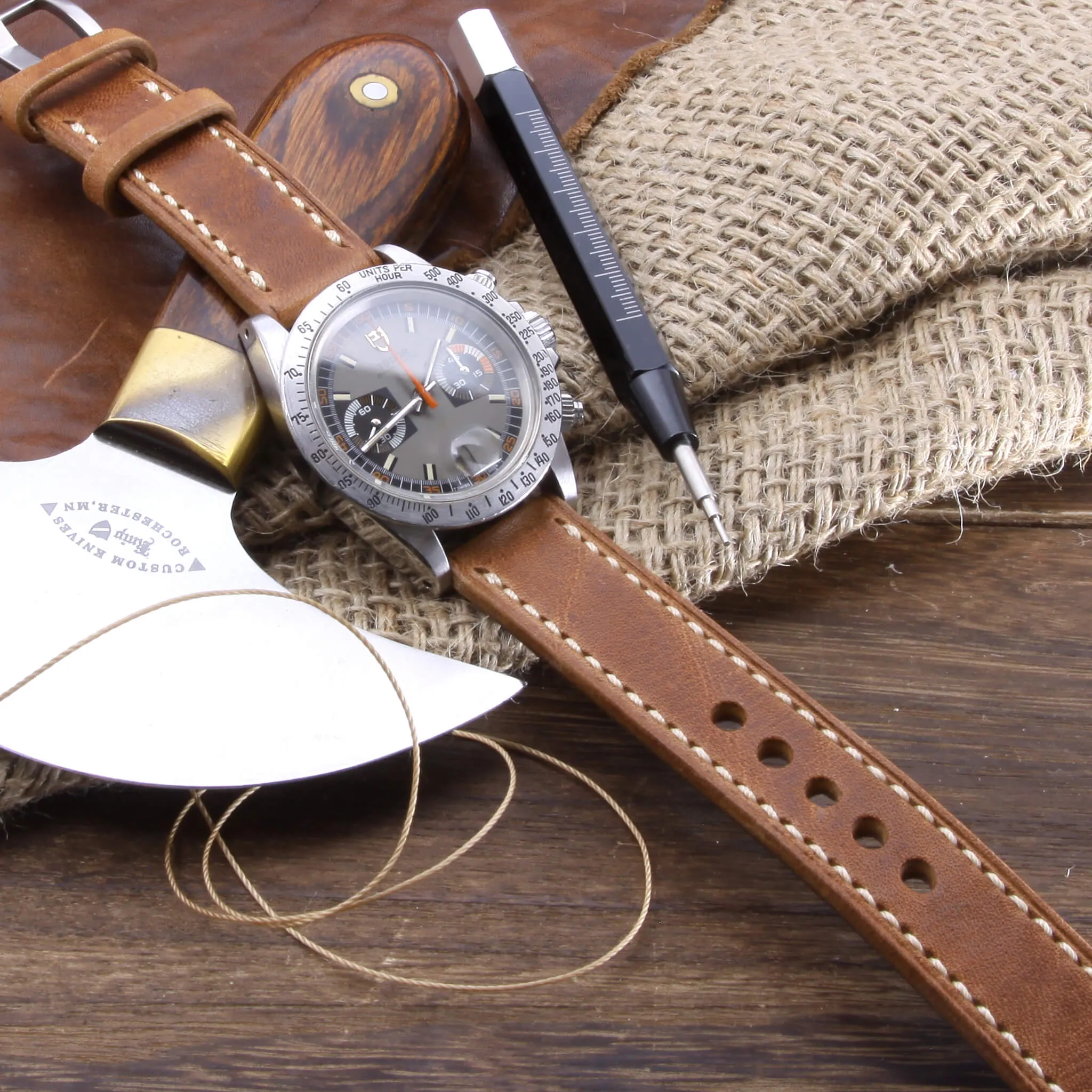 Leather Watch Strap, Vintage 401  | Full Stitch