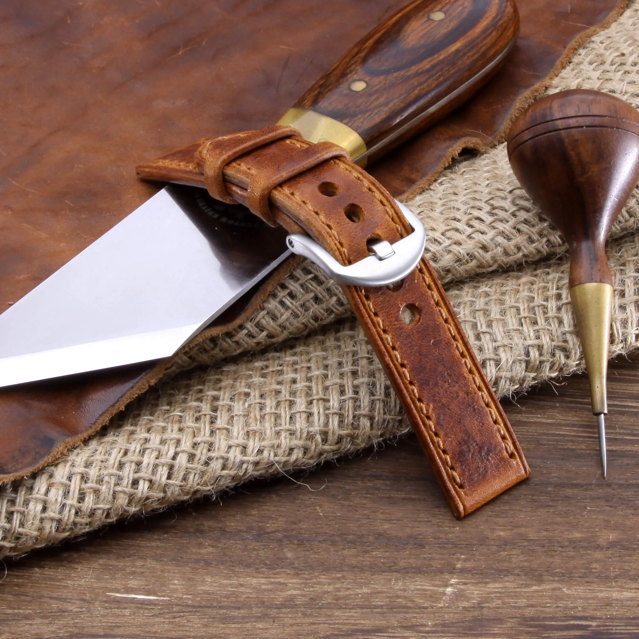 Leather Watch Strap, Vintage 403  | Full Stitch
