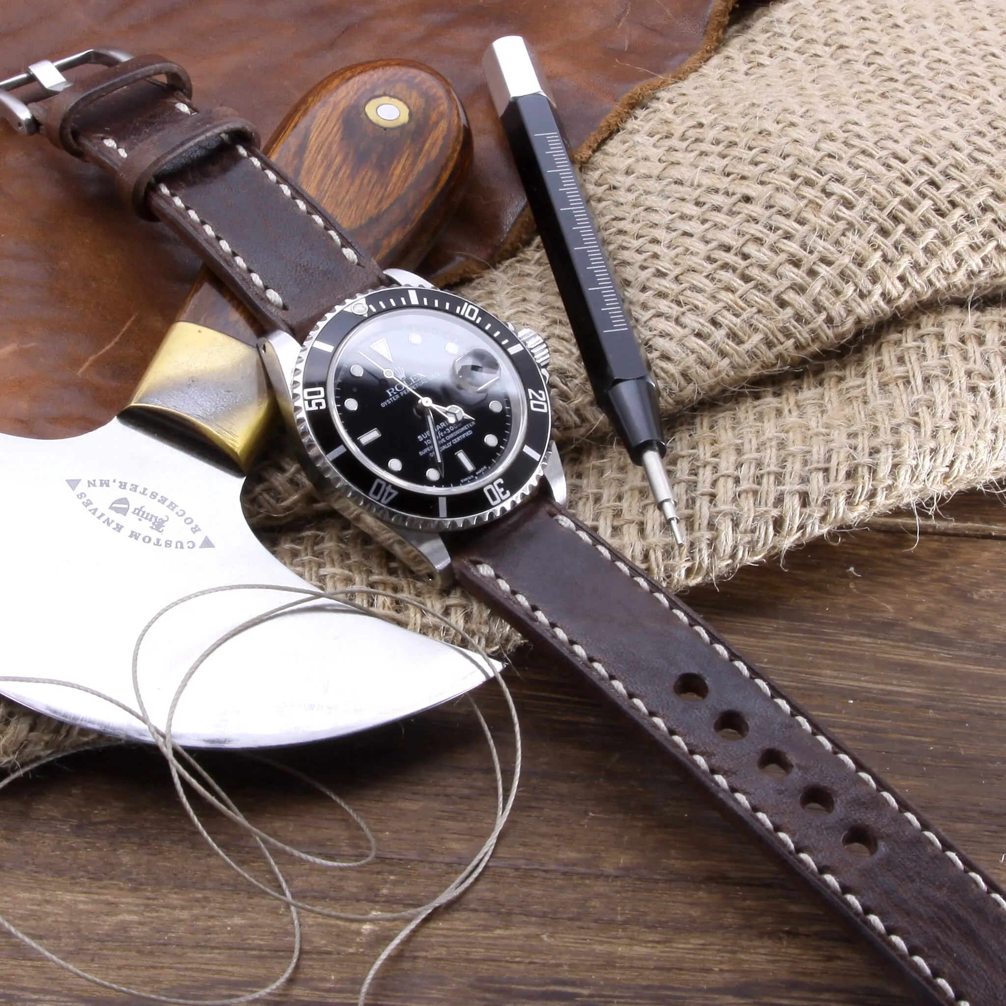 Leather Watch Strap, Vintage 405  | Full Stitch