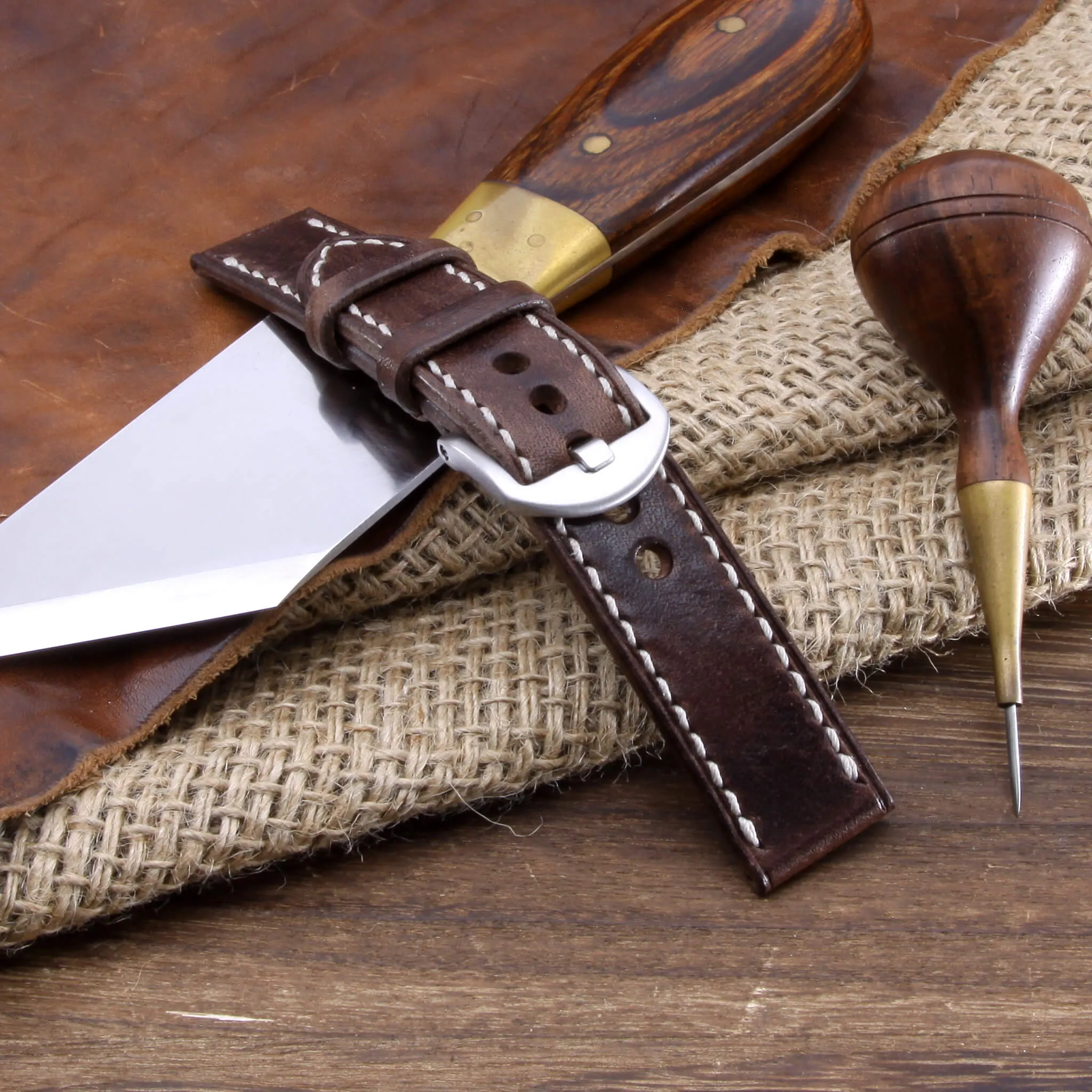 Leather Watch Strap, Vintage 405  | Full Stitch