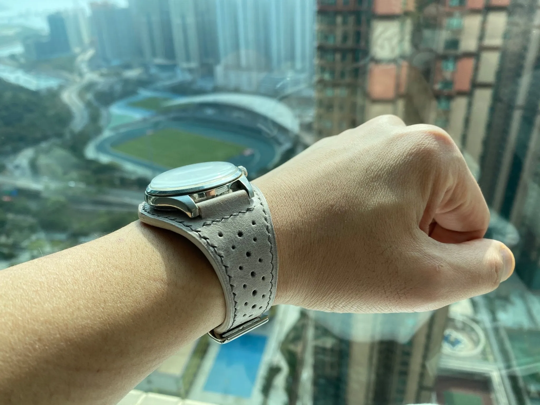Leather Watch Straps 20mm, Racing Watch Straps, Rally watch band, Gray Leather Men wrist watch band replacement, 19mm leather cuff band, gift idea for Easter