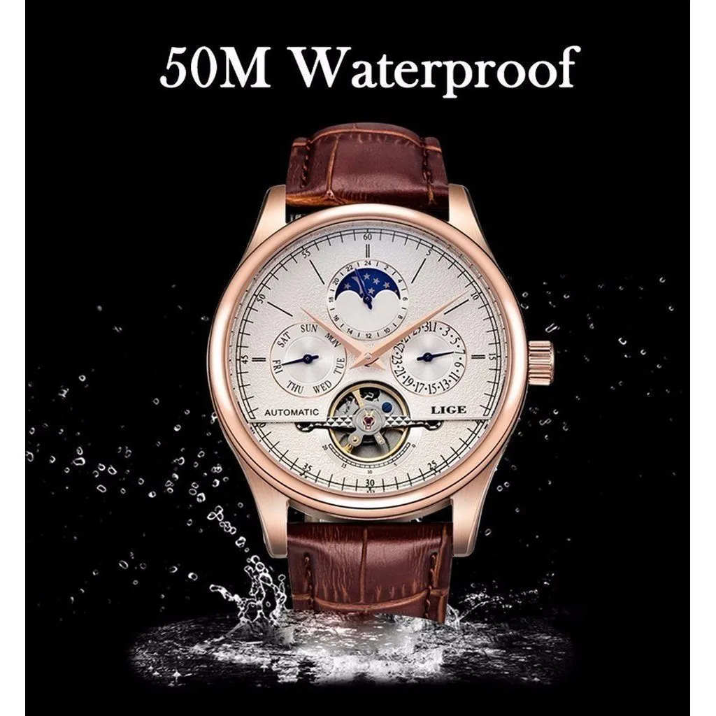 LIGE Automatic Mechanical Brand Watch