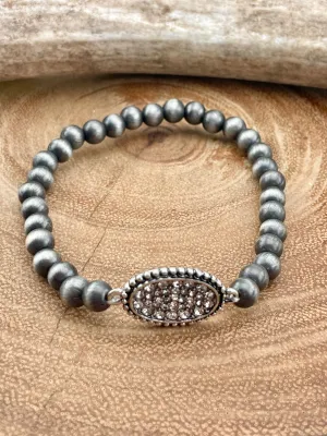 Lindy Fashion 6mm Navajo Stretch Bracelet With Rhinestone Cluster