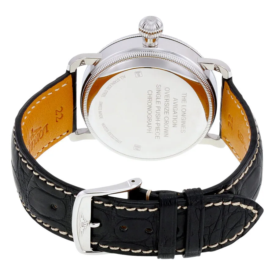 Longines Heritage Chrono Black Dial Black Alligator Leather Men's Watch L2.783.4.53.0