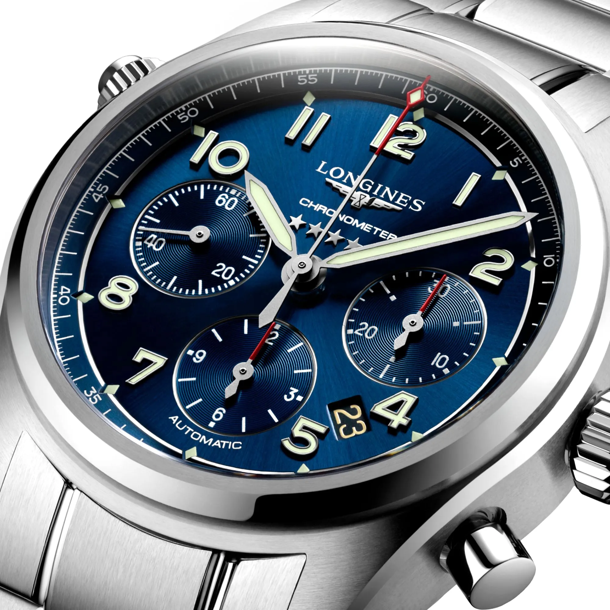Longines Spirit Collection 42mm Blue Dial Chronograph Automatic Gent's Watch with Bracelet