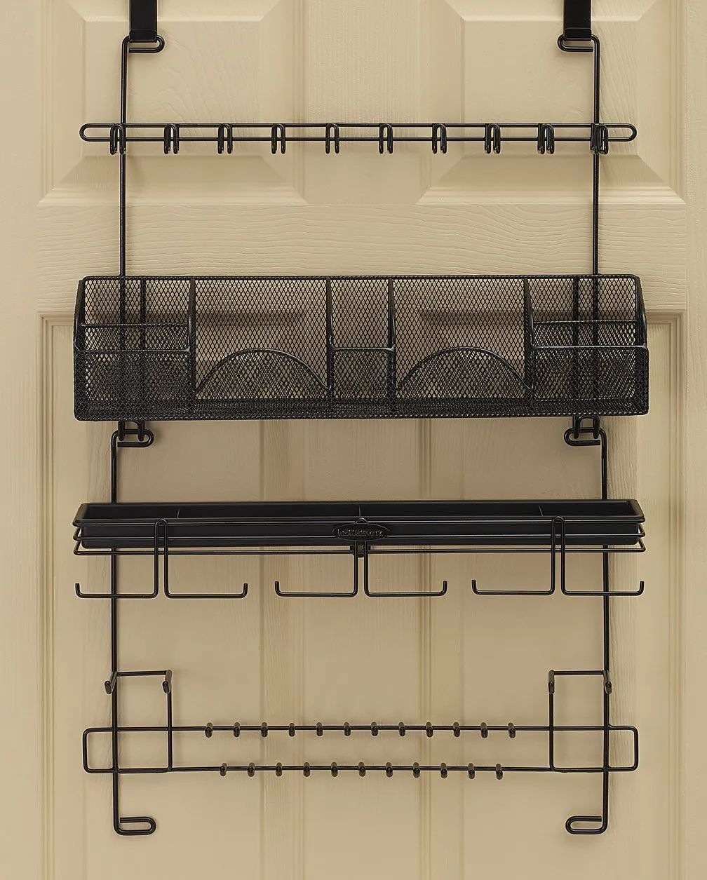 Longstem Men's #9200 Over the Door/Wall Belt Tie Valet Organizer - beautiful BLACK powder coat- see our #9100 5 star reviews! men's organizer Patented - Rated Best!