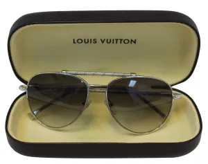 LOUIS VUITTON Metal Frame Silver Petite Viola Pilot Sunglasses