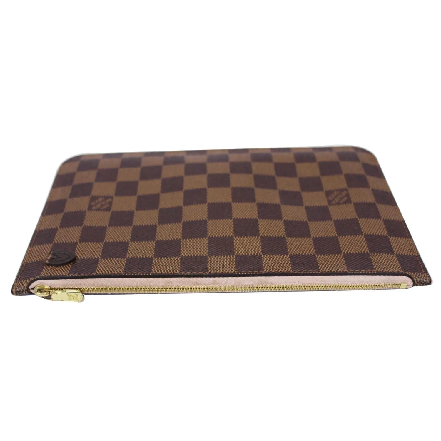 LOUIS VUITTON Pochette Wristlet Pouch Damier Ebene Neverfull MM Brown