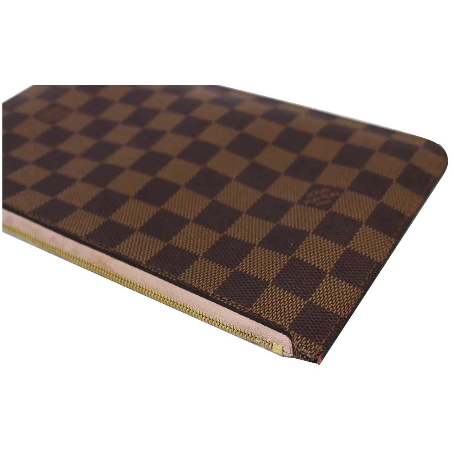 LOUIS VUITTON Pochette Wristlet Pouch Damier Ebene Neverfull MM Brown