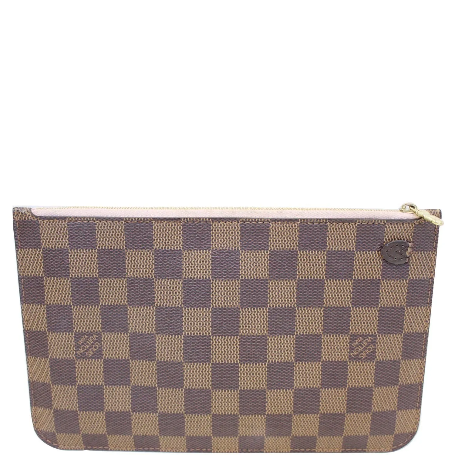 LOUIS VUITTON Pochette Wristlet Pouch Damier Ebene Neverfull MM Brown