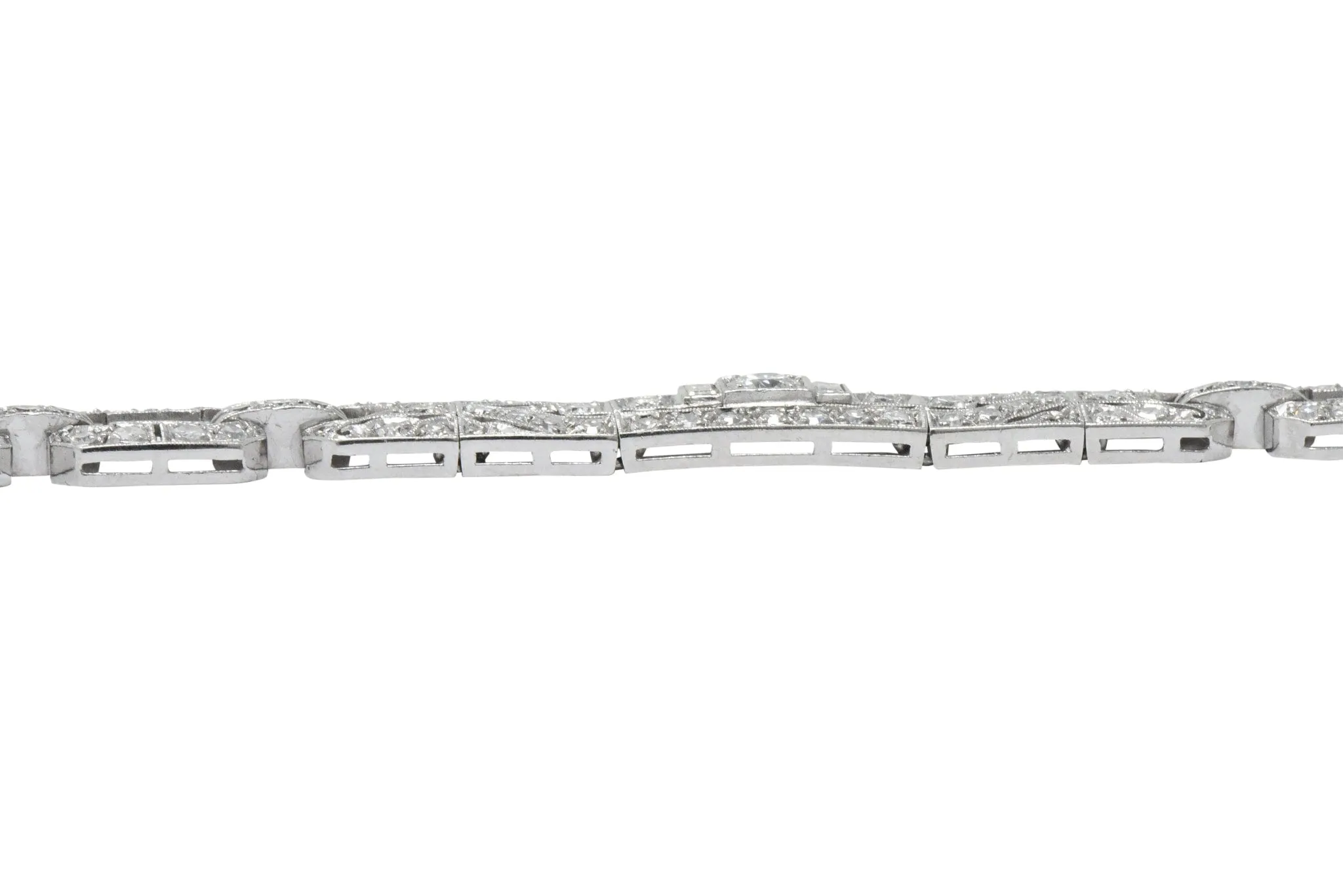 Lovely Art Deco 6.15 CTW Diamond Platinum Old European Bracelet