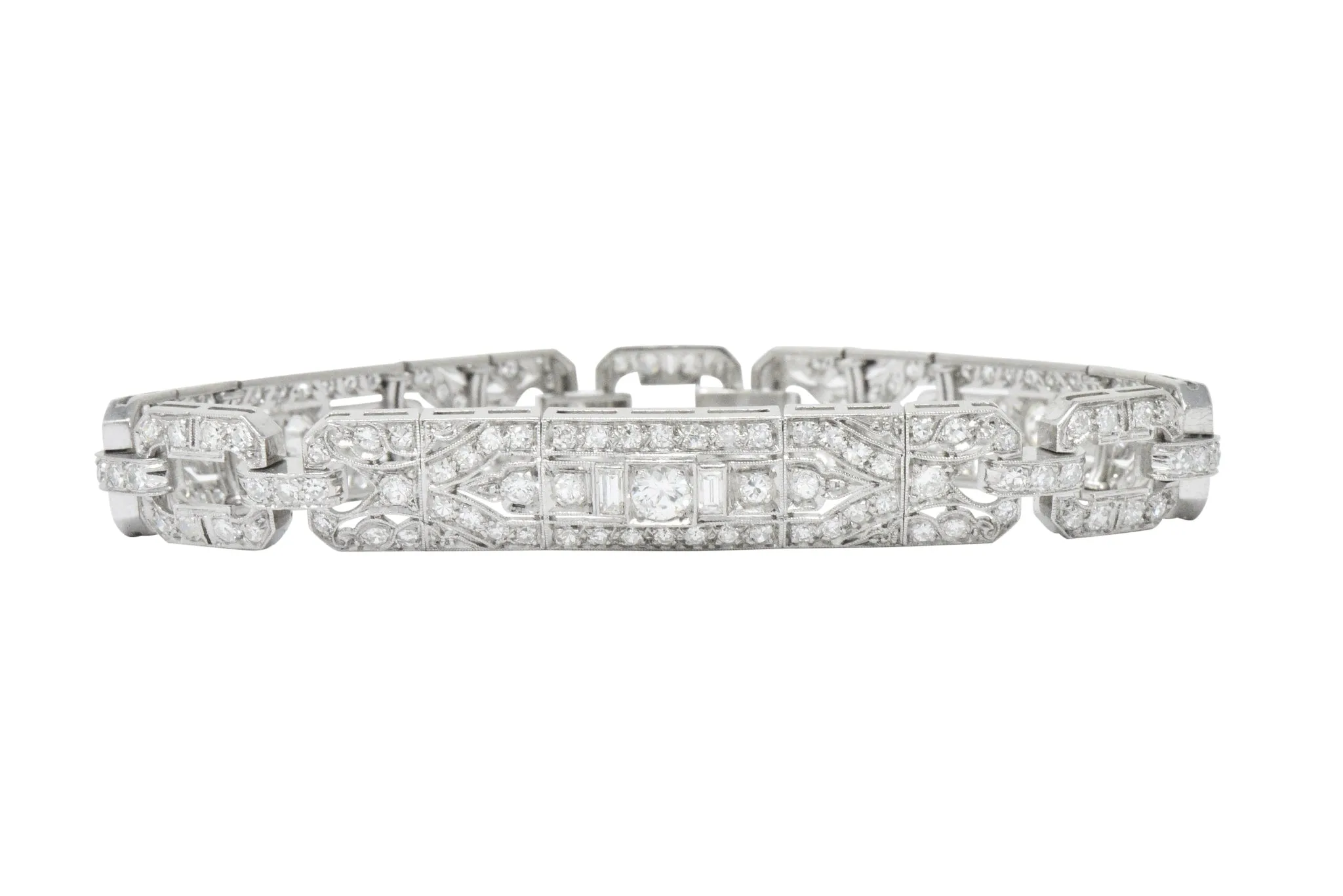 Lovely Art Deco 6.15 CTW Diamond Platinum Old European Bracelet