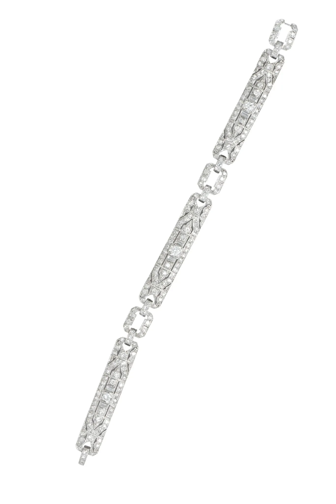 Lovely Art Deco 6.15 CTW Diamond Platinum Old European Bracelet