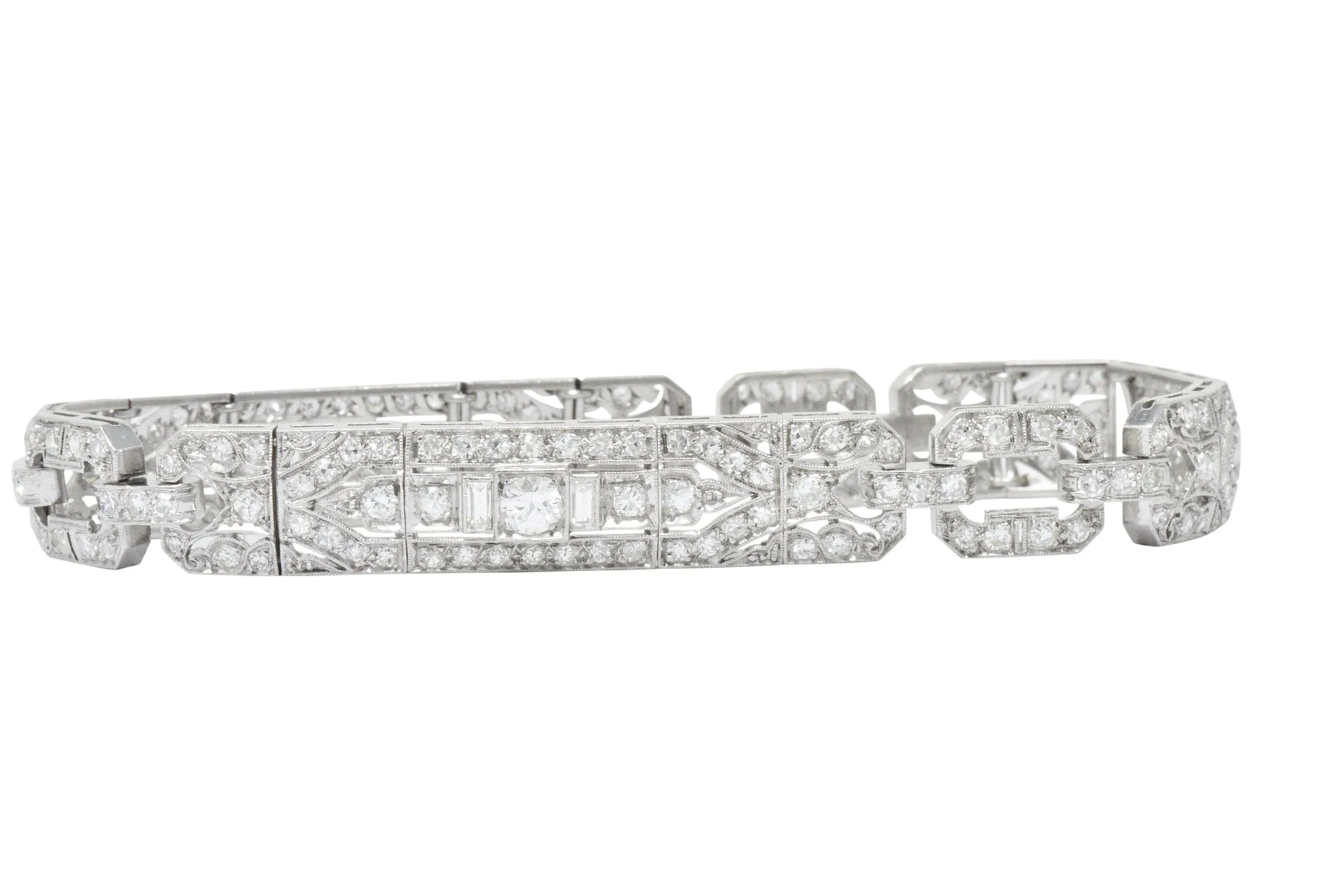 Lovely Art Deco 6.15 CTW Diamond Platinum Old European Bracelet