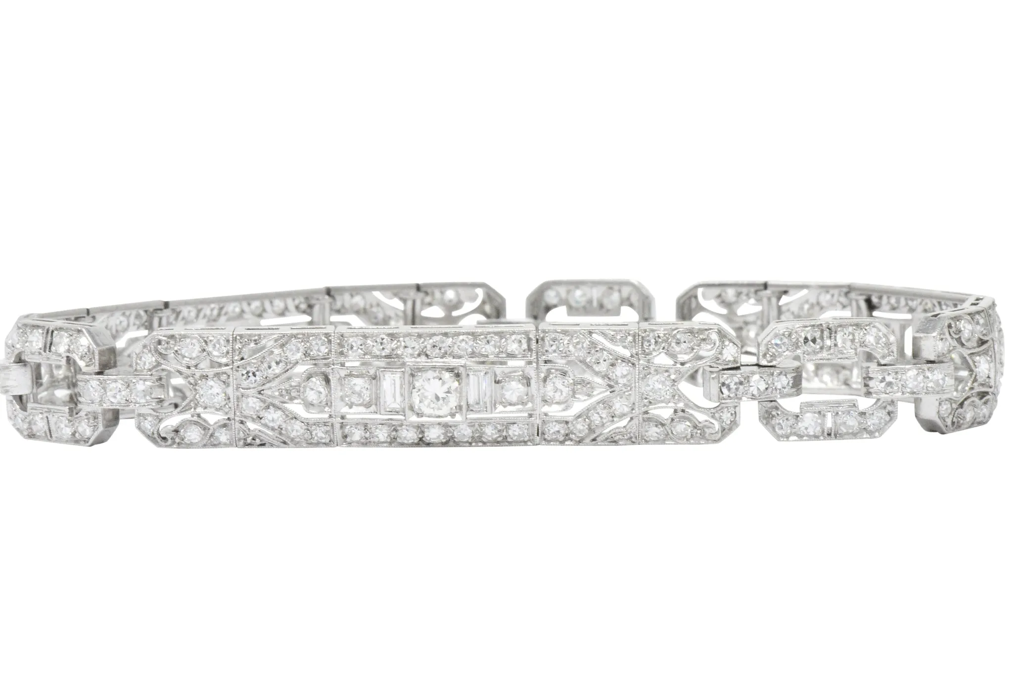 Lovely Art Deco 6.15 CTW Diamond Platinum Old European Bracelet
