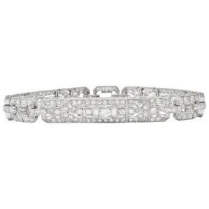 Lovely Art Deco 6.15 CTW Diamond Platinum Old European Bracelet