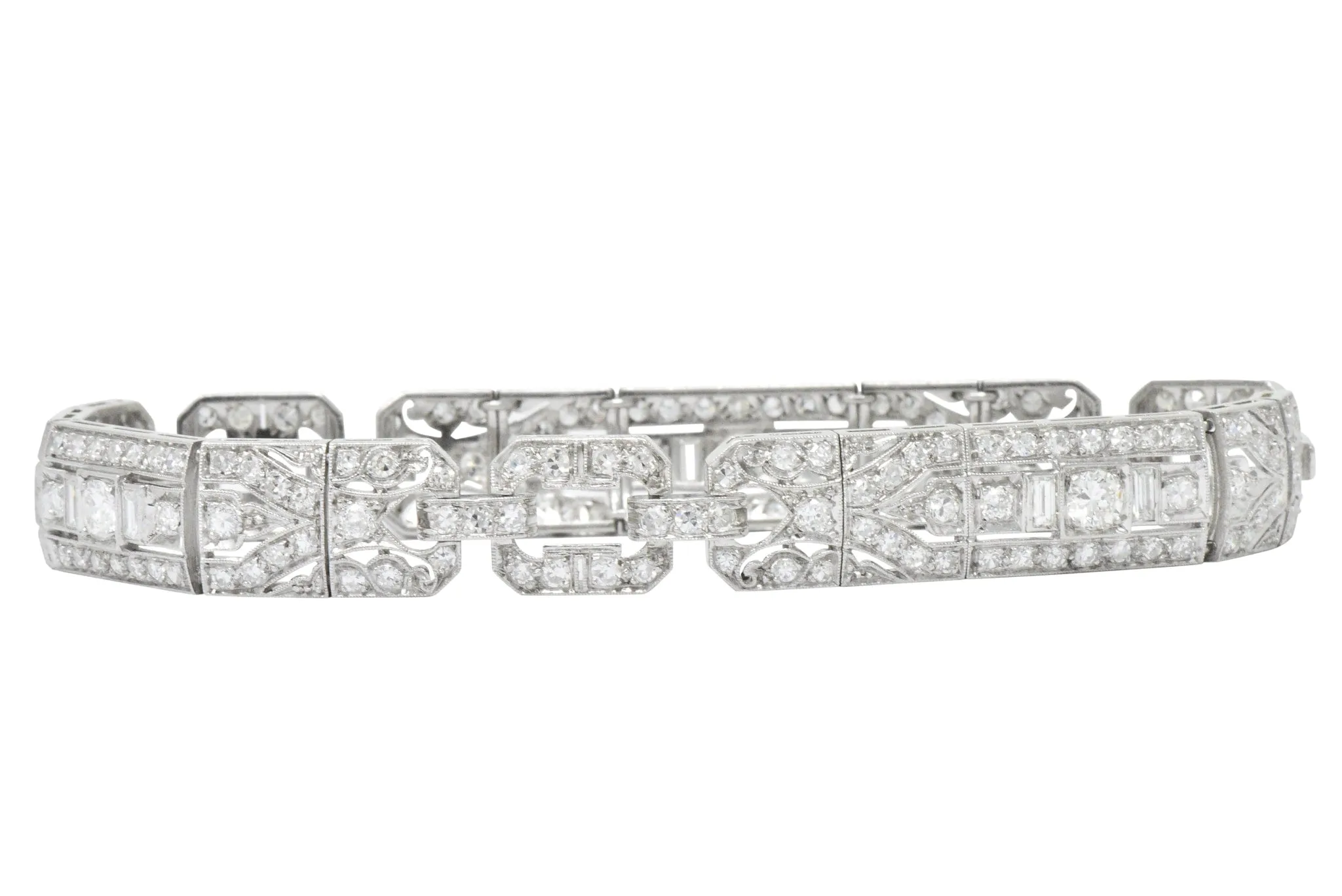 Lovely Art Deco 6.15 CTW Diamond Platinum Old European Bracelet