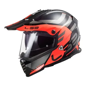 LS2 MX436 Pioneer Evo Adventurer Helmet - Matte Black / Orange