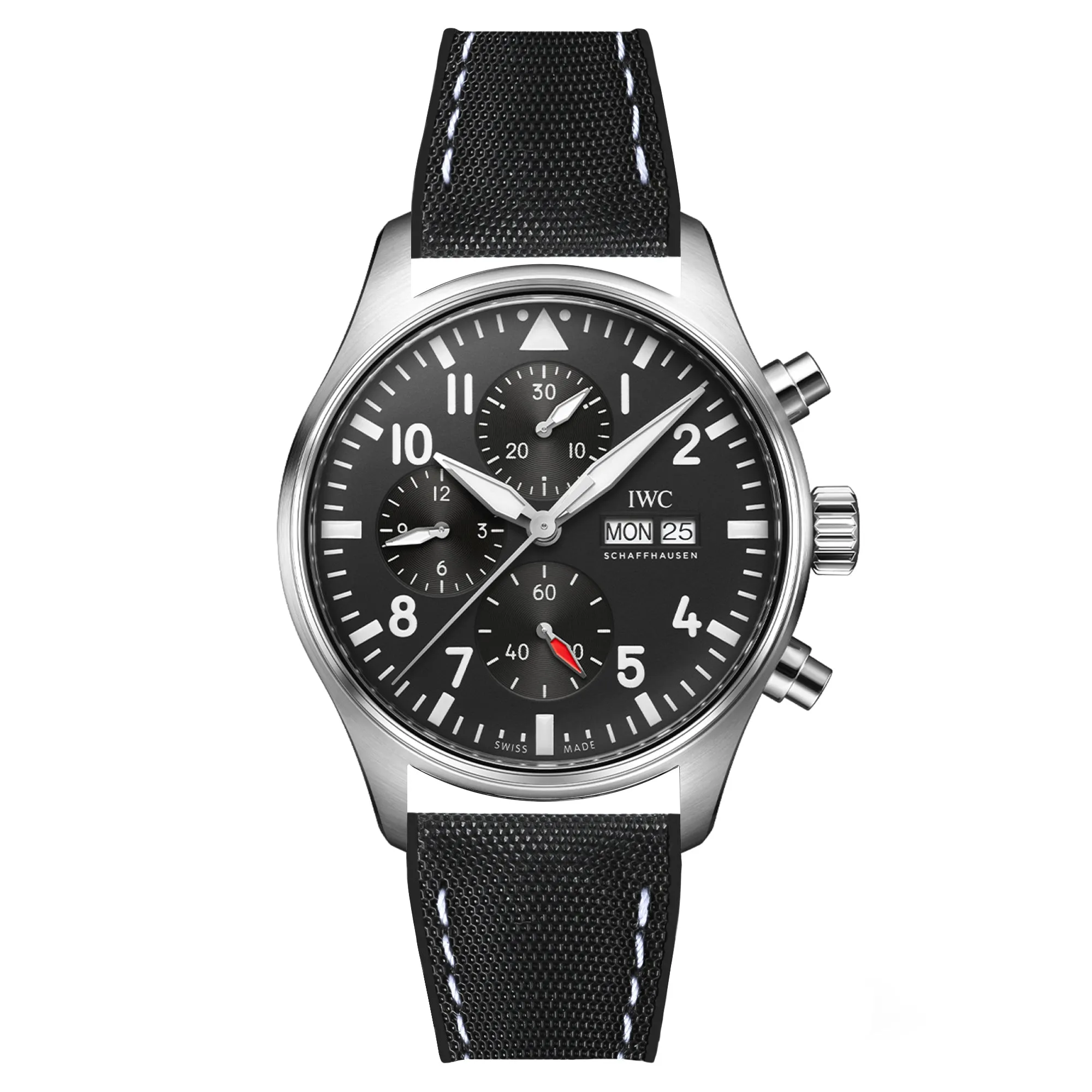 Luca Canvas Nylon & FKM Rubber Hybrid Performance Strap for IWC Pilot / Big Pilot - White (8097)