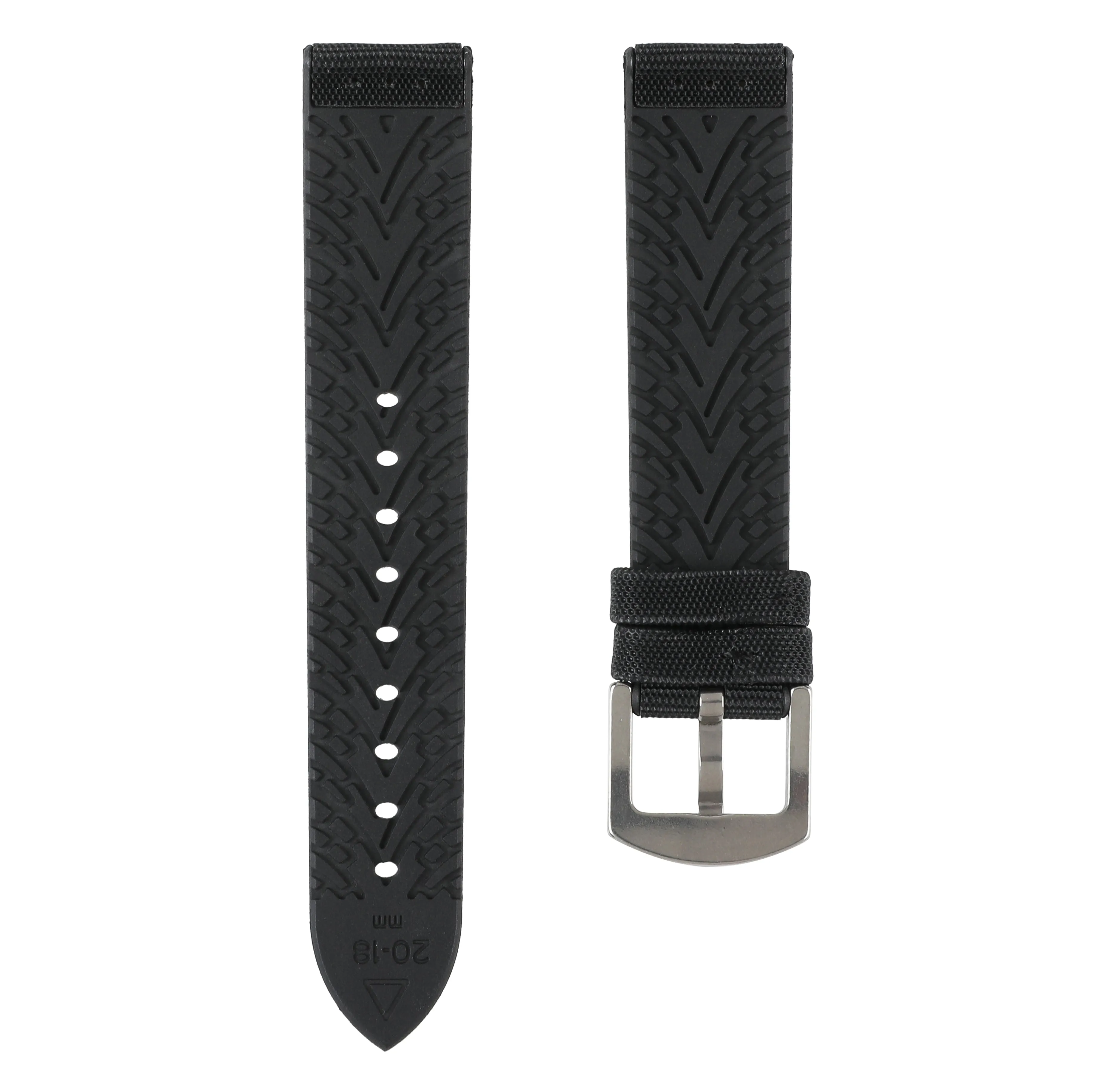 Luca Canvas Nylon & FKM Rubber Hybrid Performance Strap for IWC Pilot / Big Pilot - White (8097)