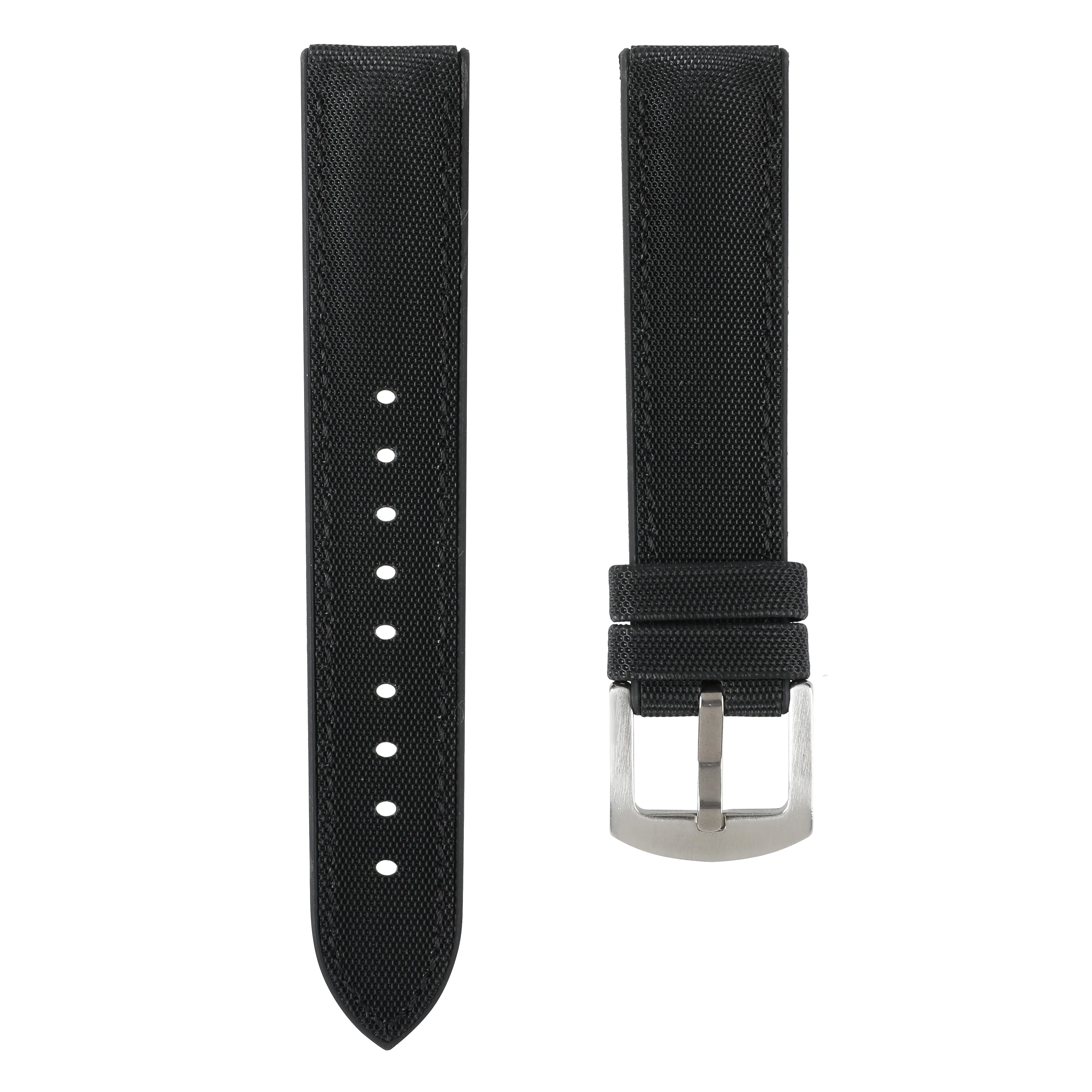 Luca Canvas Nylon & FKM Rubber Hybrid Performance Strap for IWC Pilot / Big Pilot - White (8097)