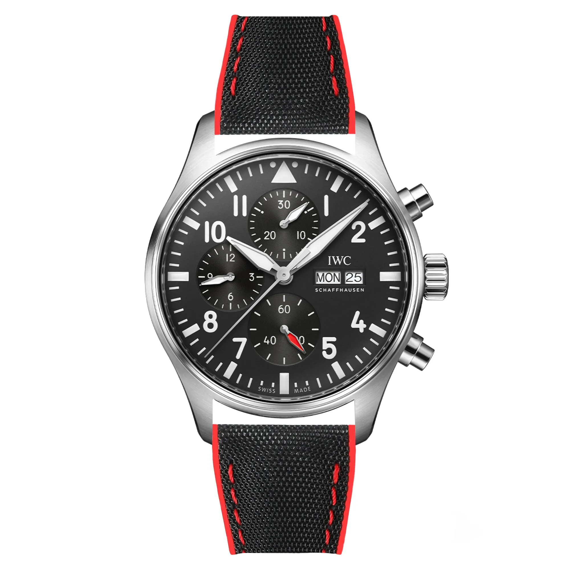 Luca Canvas Nylon & FKM Rubber Hybrid Performance Strap for IWC Pilot / Big Pilot - White (8097)