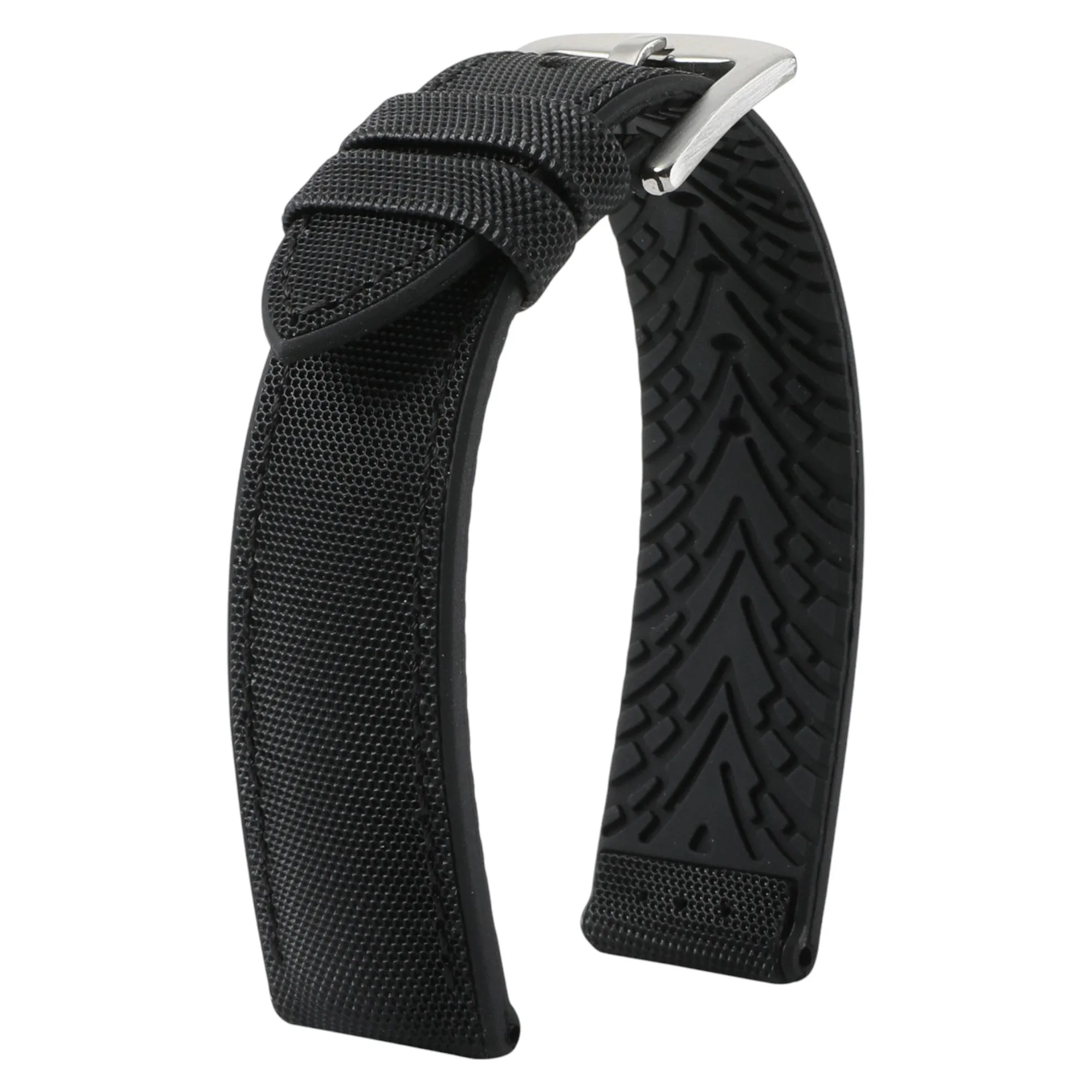 Luca Canvas Nylon & FKM Rubber Hybrid Performance Strap for IWC Pilot / Big Pilot - White (8097)