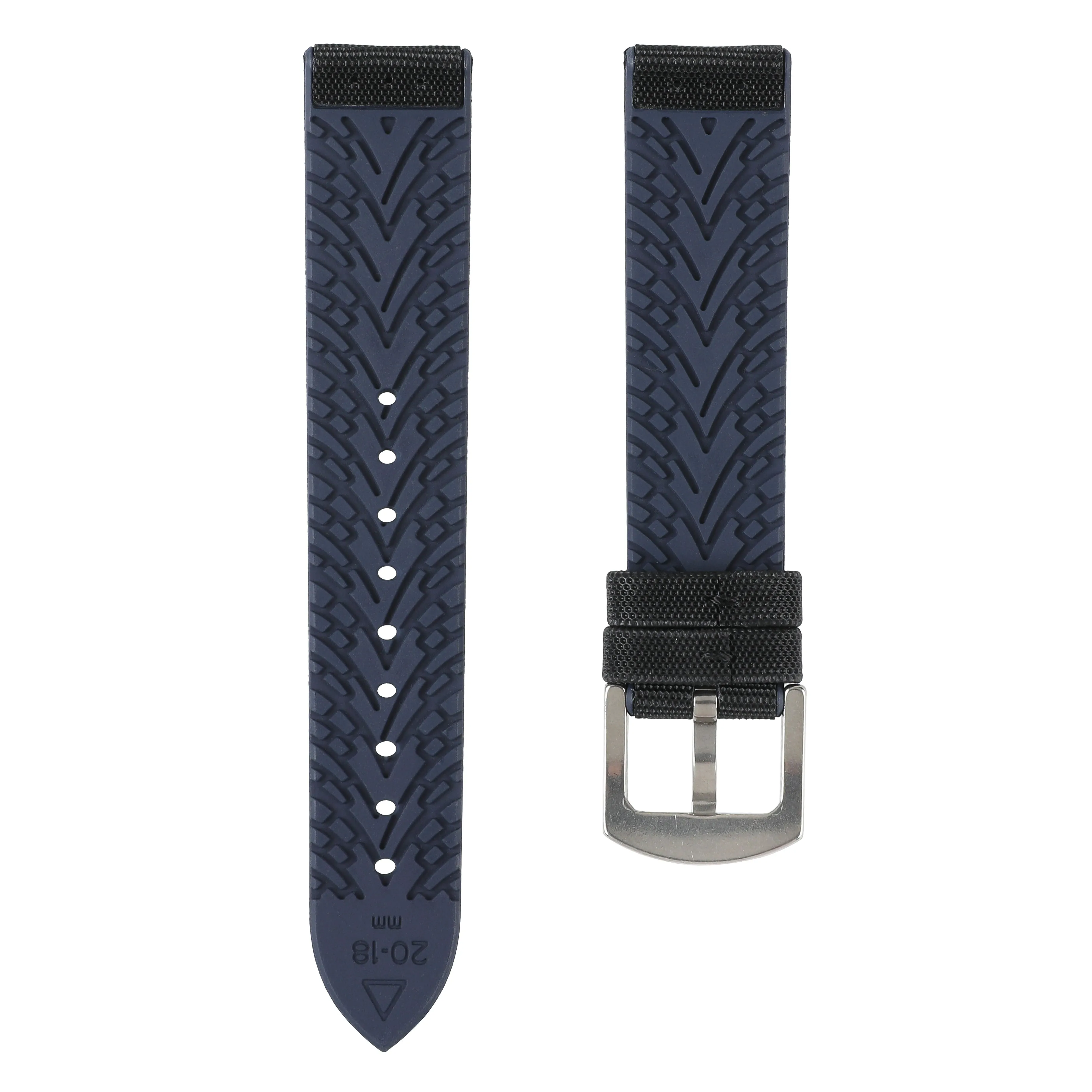 Luca Canvas Nylon & FKM Rubber Hybrid Performance Strap for IWC Pilot / Big Pilot - White (8097)