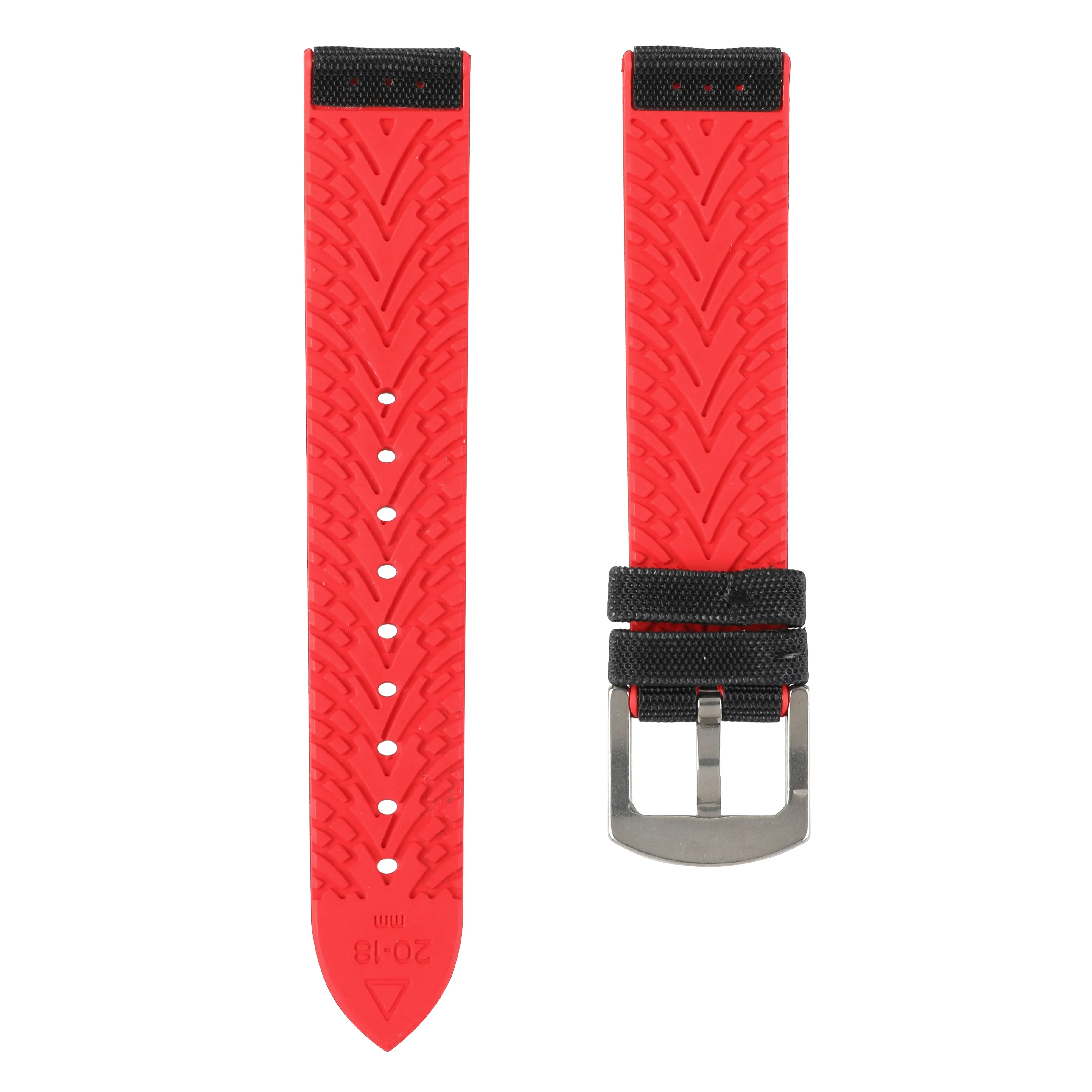 Luca Canvas Nylon & FKM Rubber Hybrid Performance Strap for IWC Pilot / Big Pilot - White (8097)
