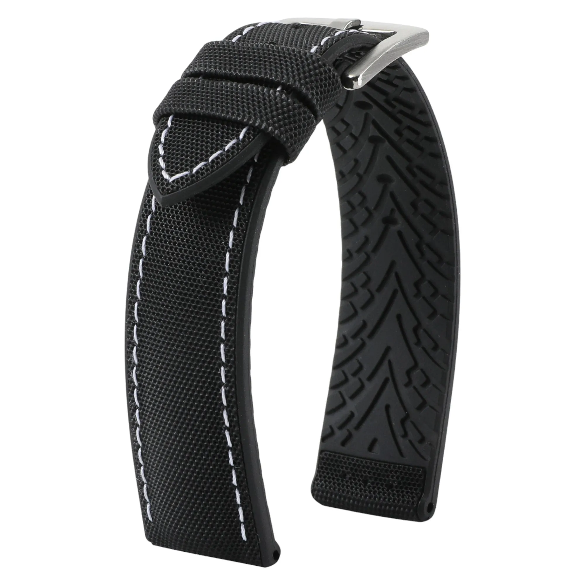 Luca Canvas Nylon & FKM Rubber Hybrid Performance Strap for IWC Pilot / Big Pilot - White (8097)