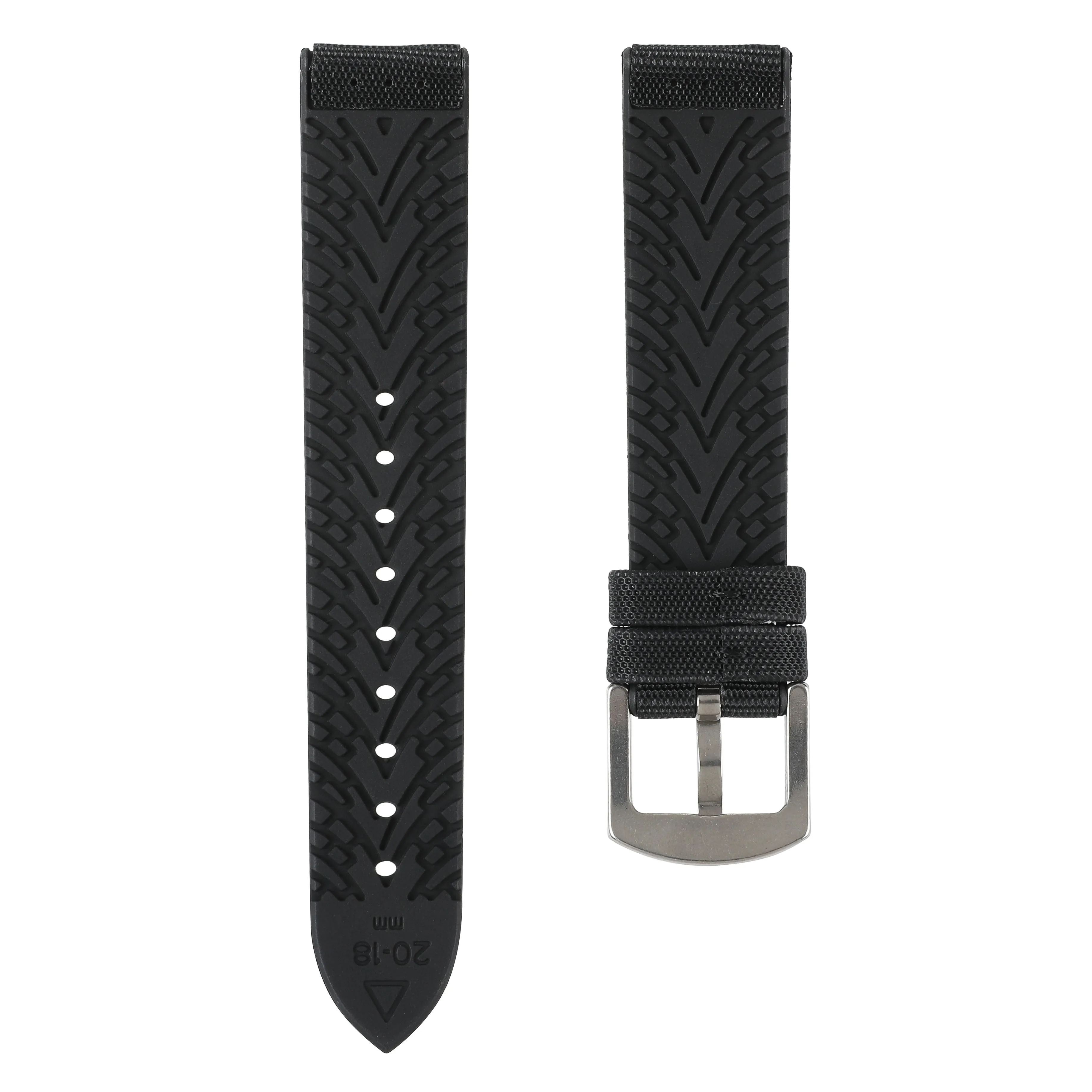 Luca Canvas Nylon & FKM Rubber Hybrid Performance Strap for IWC Pilot / Big Pilot - White (8097)
