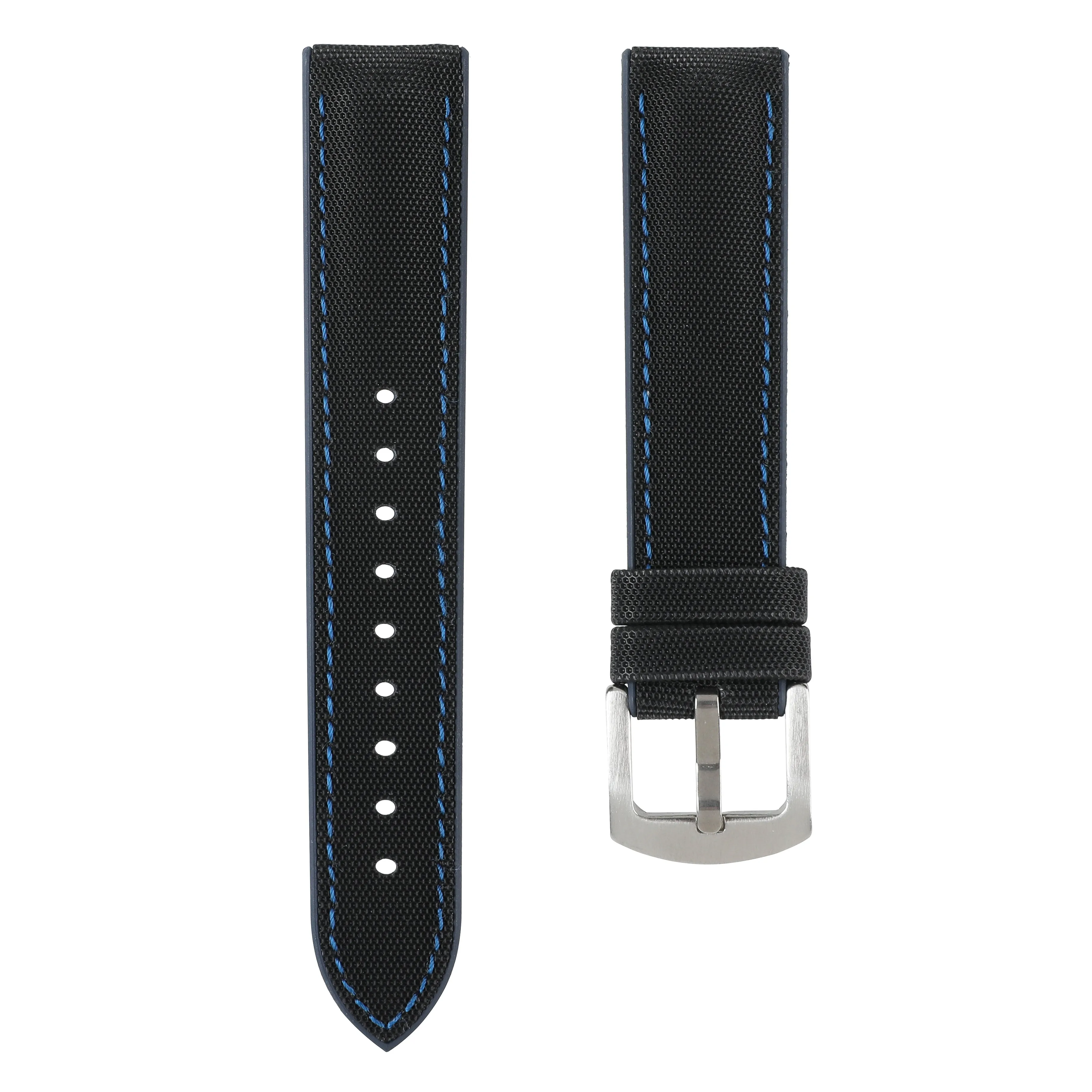 Luca Canvas Nylon & FKM Rubber Hybrid Performance Strap for IWC Pilot / Big Pilot - White (8097)