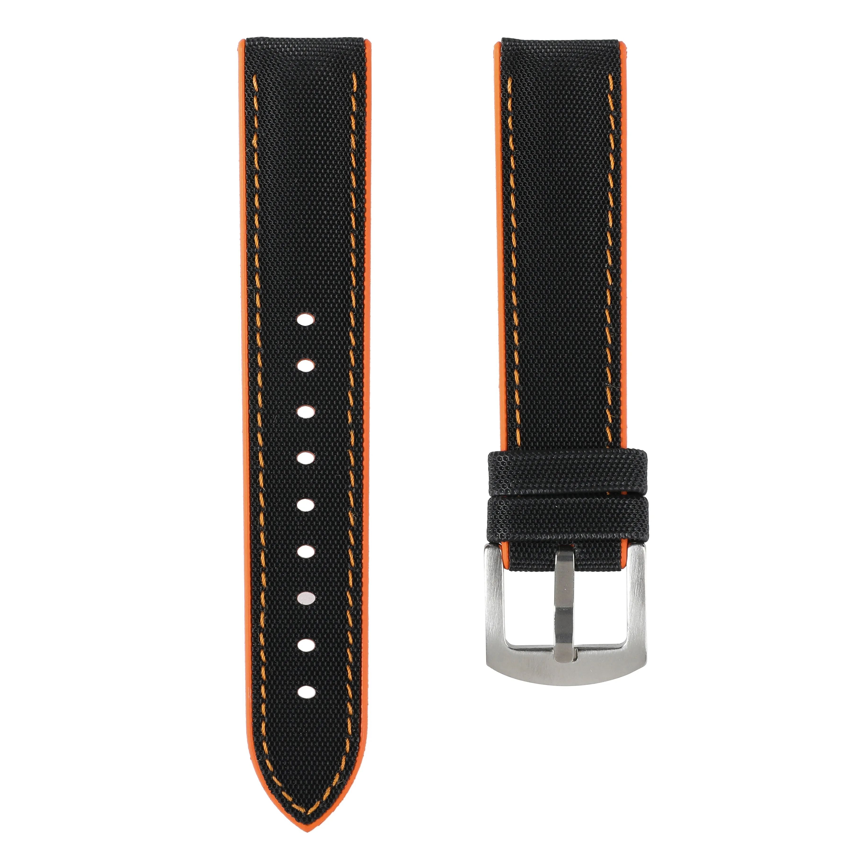 Luca Canvas Nylon & FKM Rubber Hybrid Performance Strap for IWC Pilot / Big Pilot - White (8097)