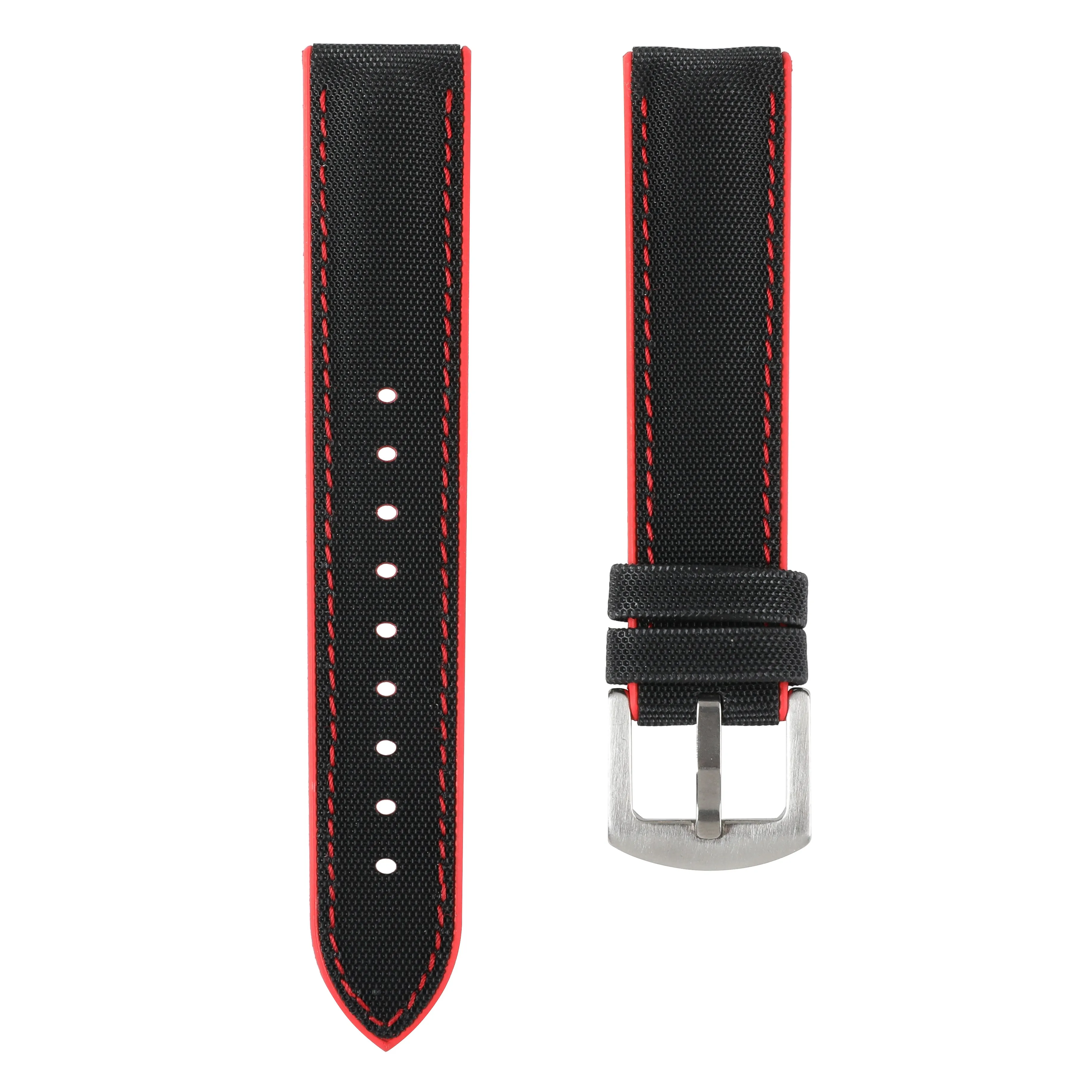 Luca Canvas Nylon & FKM Rubber Hybrid Performance Strap for IWC Pilot / Big Pilot - White (8097)